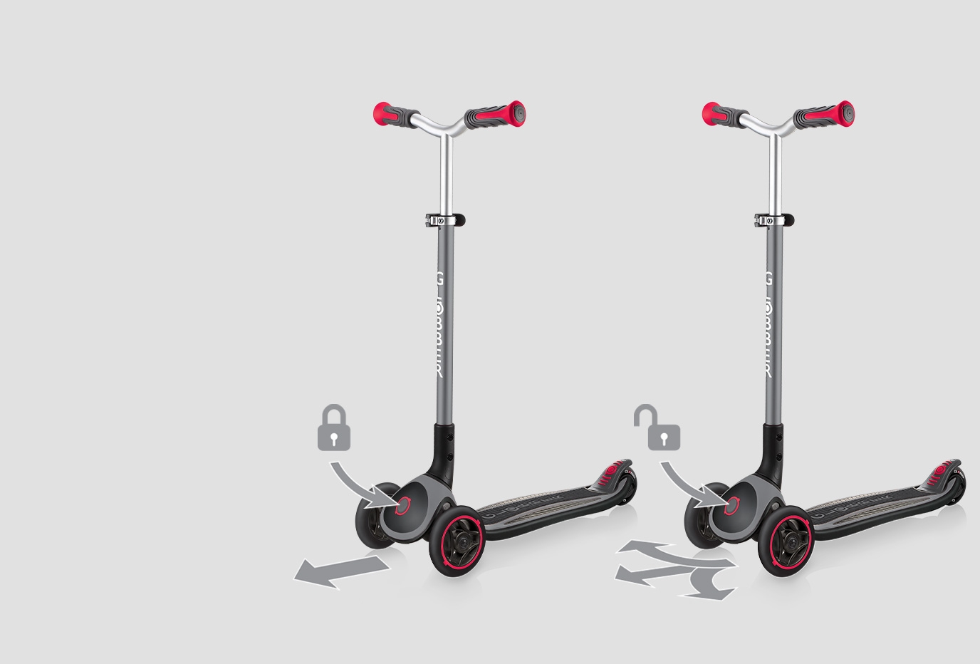 Globber-MASTER-3-wheel-foldable-scooters-with-patented-steering-lock-system