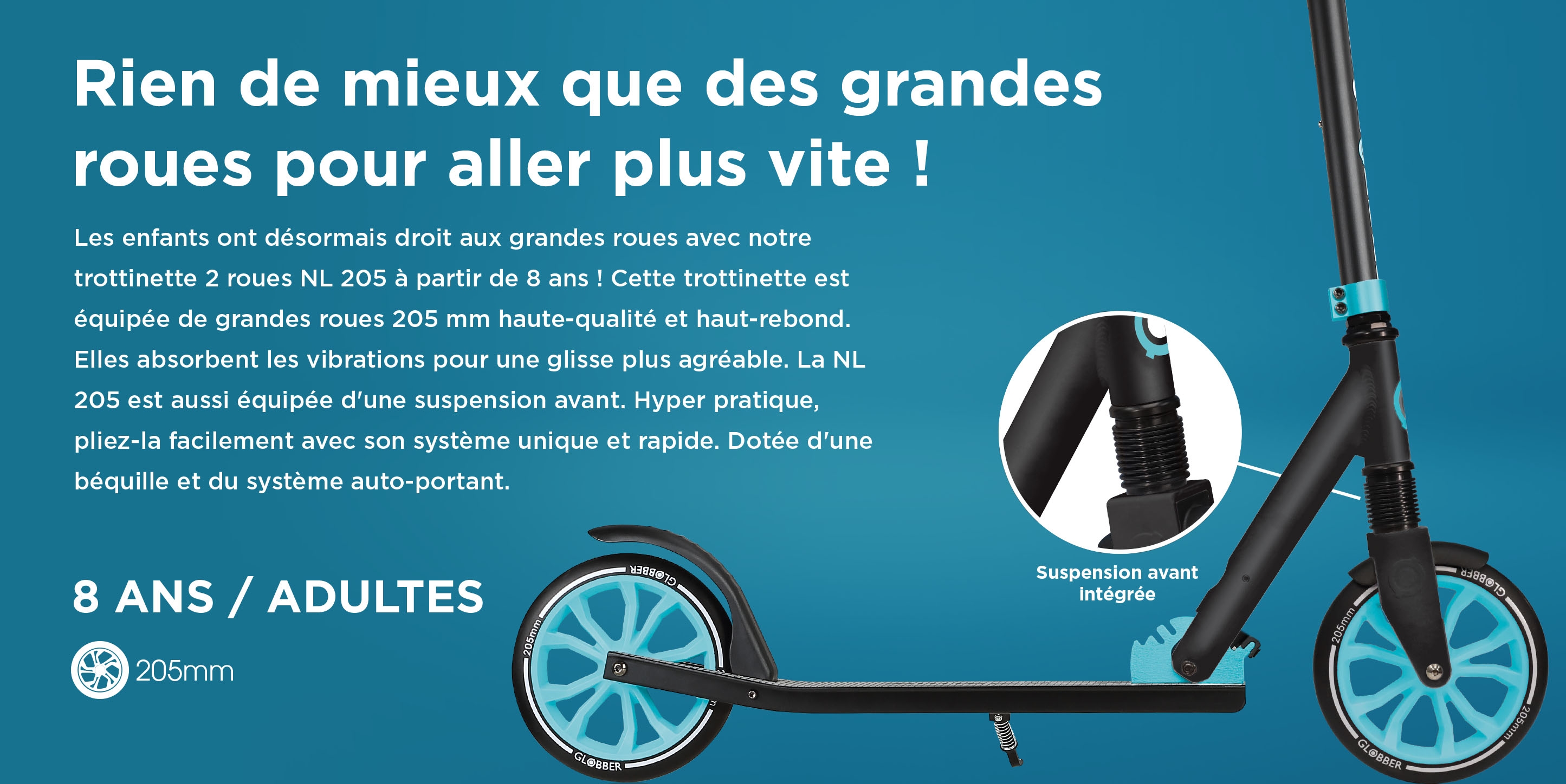 Rien de mieux que des grandes roues pour aller plus vite !
