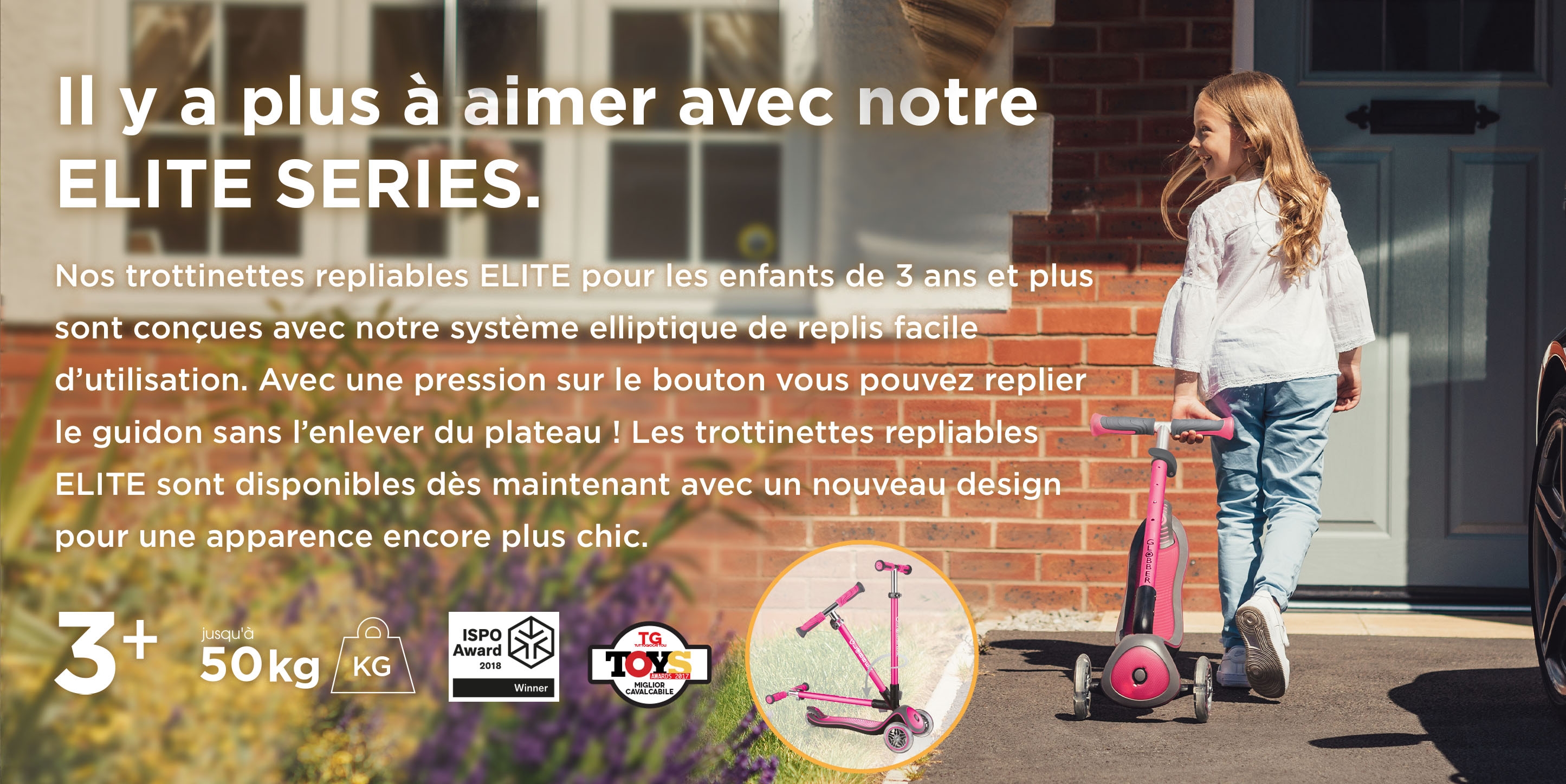 Elite: la seule trottinette qui se replie après utilisation.