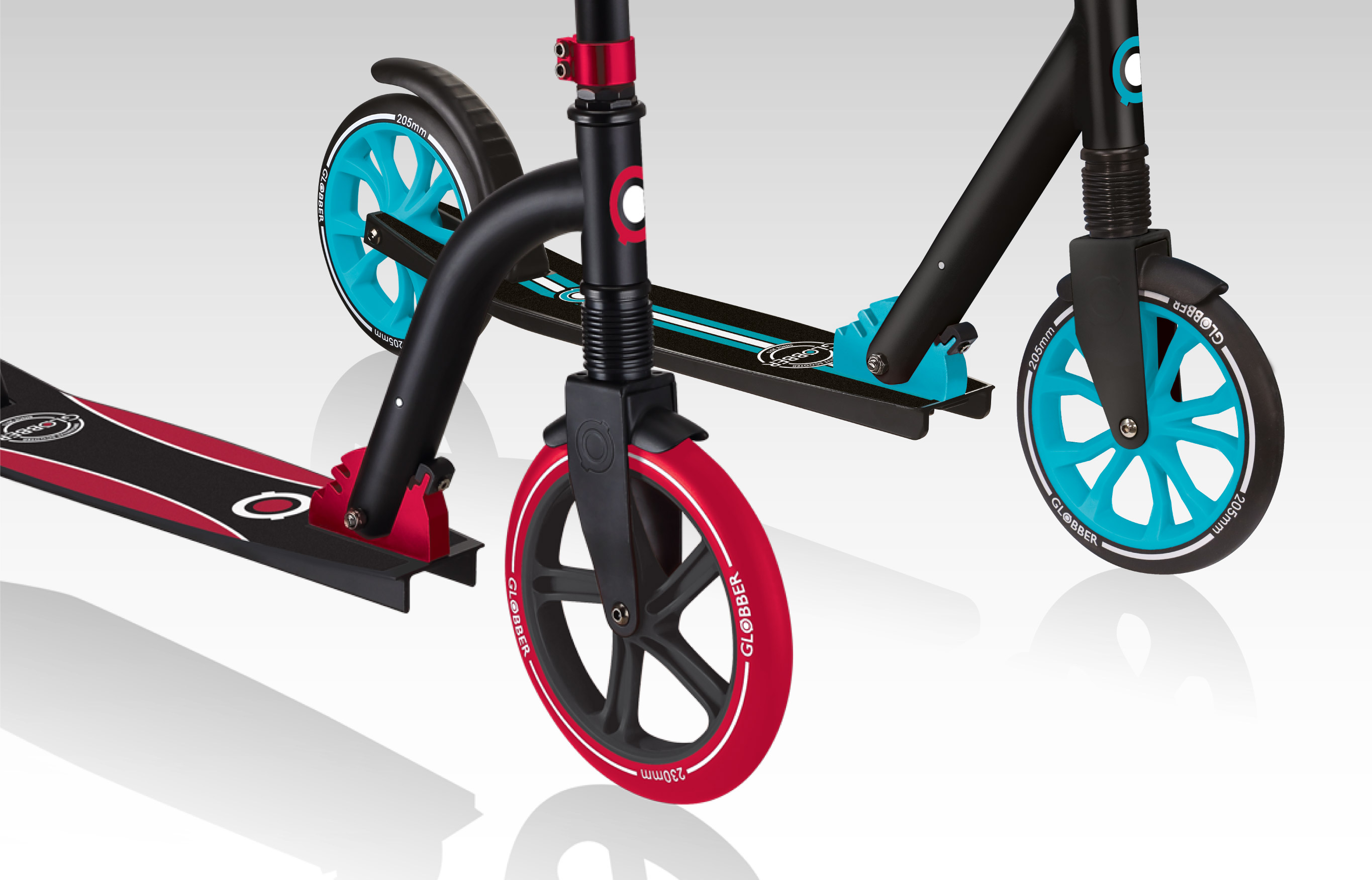 NL big wheel scooters for kids with 205mm wheels