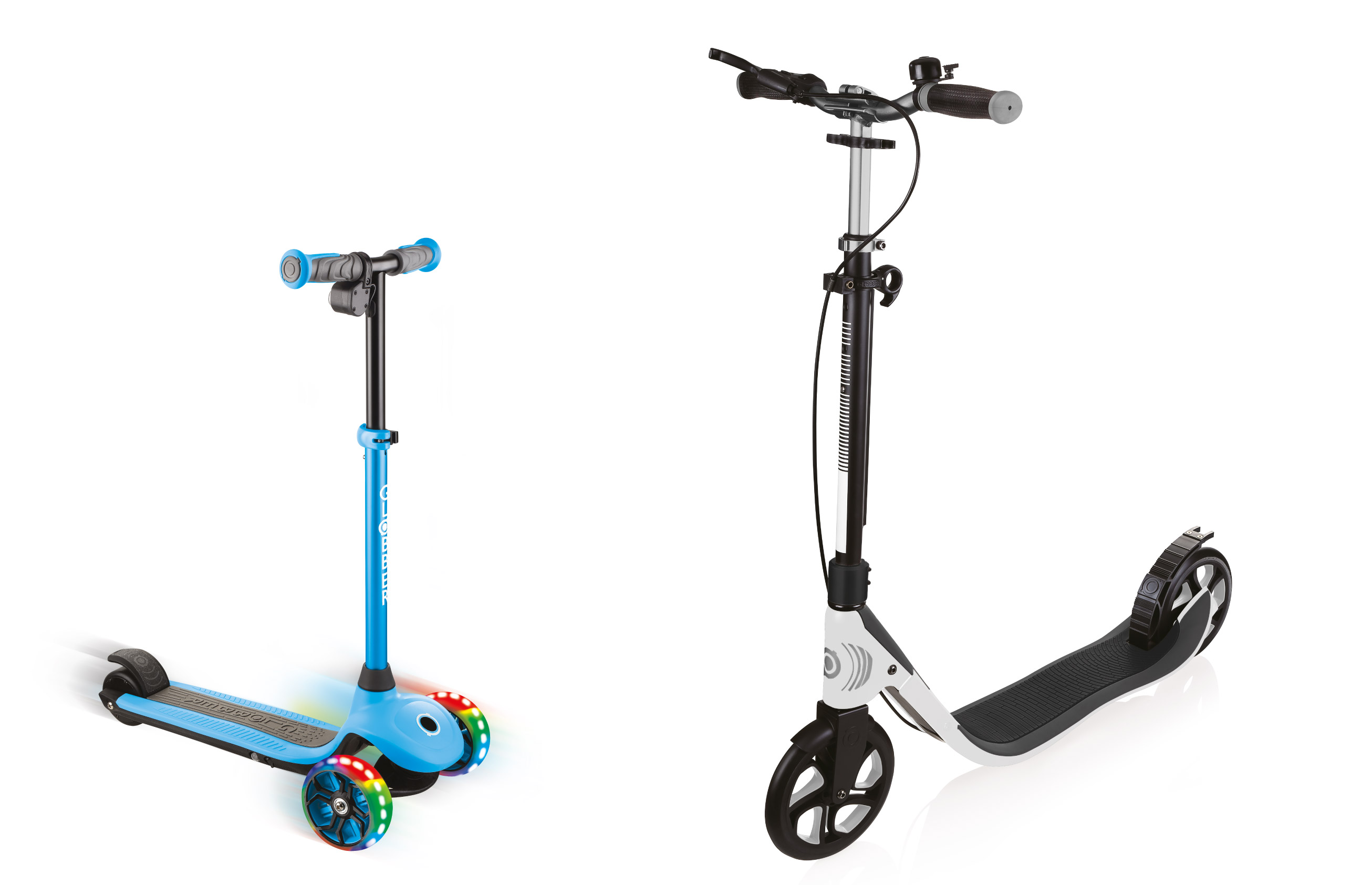 ONE K E-MOTION electric scooter and ONE NL 205 DELUXE 2-wheel scooter