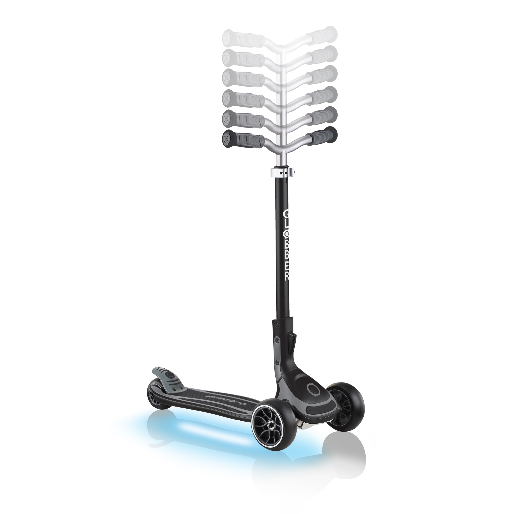 ULTIMUM-LIGHTS-adjustable-scooter-for-kids-and-teens-black 1