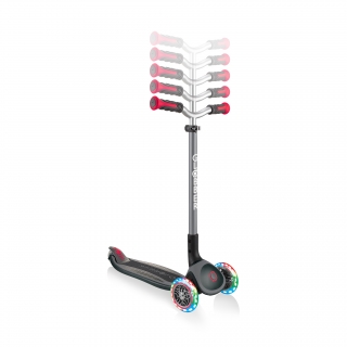 Globber-MASTER-LIGHTS-premium-3-wheel-foldable-light-up-scooters-for-kids-with-5-height-adjustable-T-bar_black-red thumbnail 2