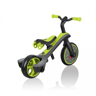 Globber-EXPLORER-TRIKE-2in1-all-in-one-training-tricycle-and-kids-balance-bike-with-smart-pedal-storage_lime-green thumbnail 4