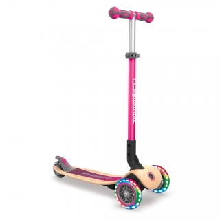 PRIMO-FOLDABLE-WOOD-LIGHTS-3-wheel-foldable-light-up-scooter-with-FSC-certified-7-ply-wooden-scooter-deck_deep-pink thumbnail 0