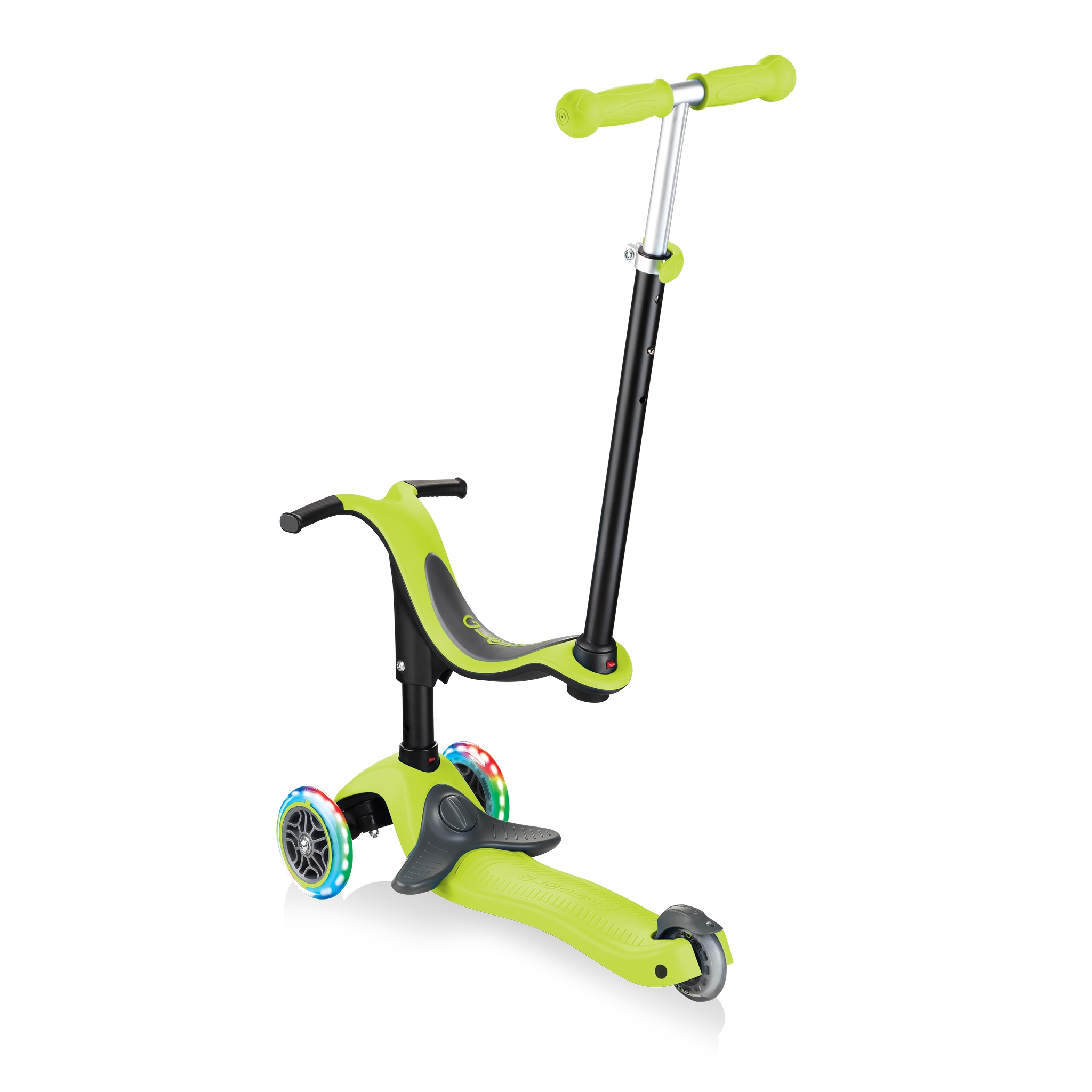 GO-UP-SPORTY-PLUS-LIGHTS-scooter-with-seat-with-removable-footrest_lime-green 3