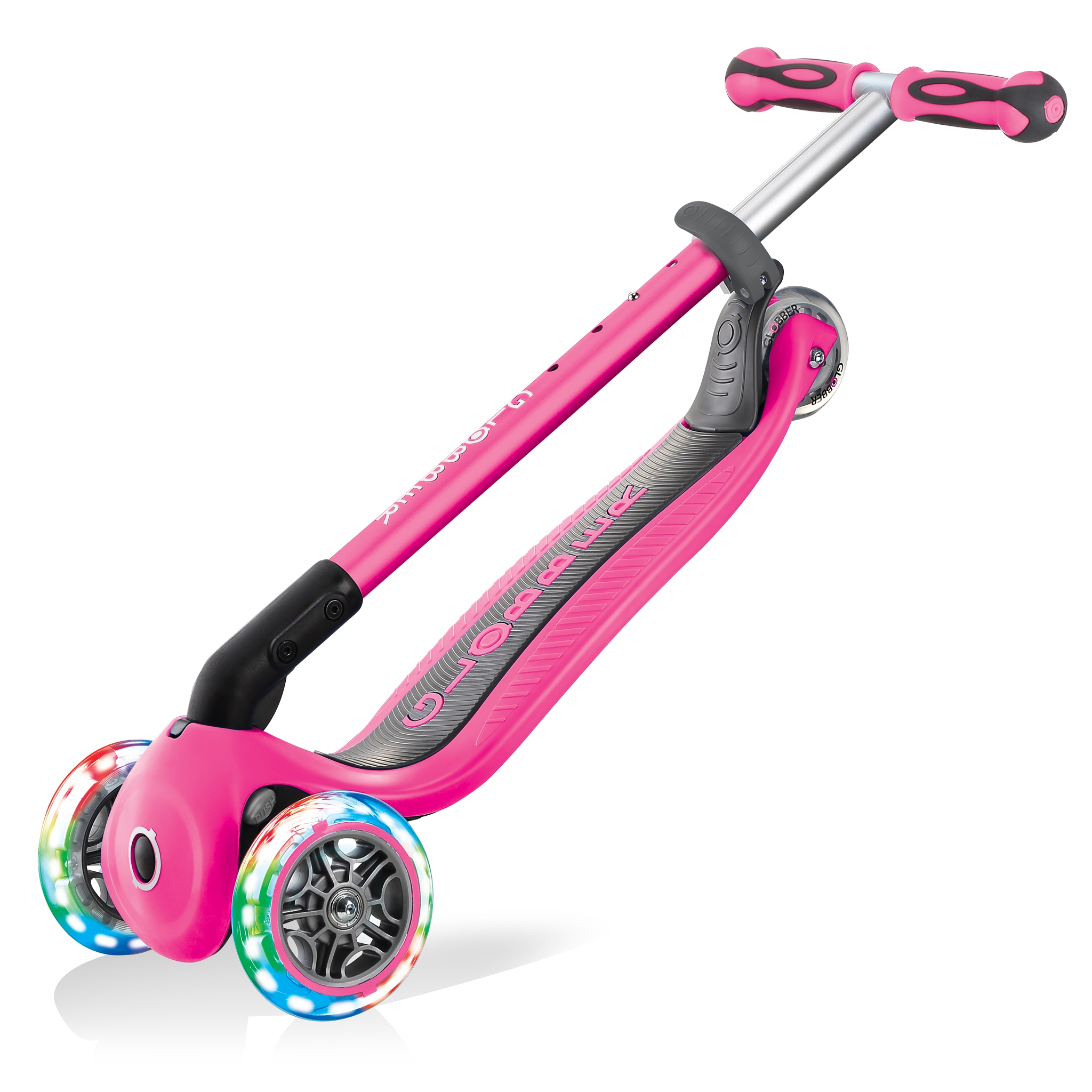 GO-UP-DELUXE-LIGHTS-ride-on-walking-bike-scooter-with-light-up-wheels-trolley-mode-compatible-deep-pink 5