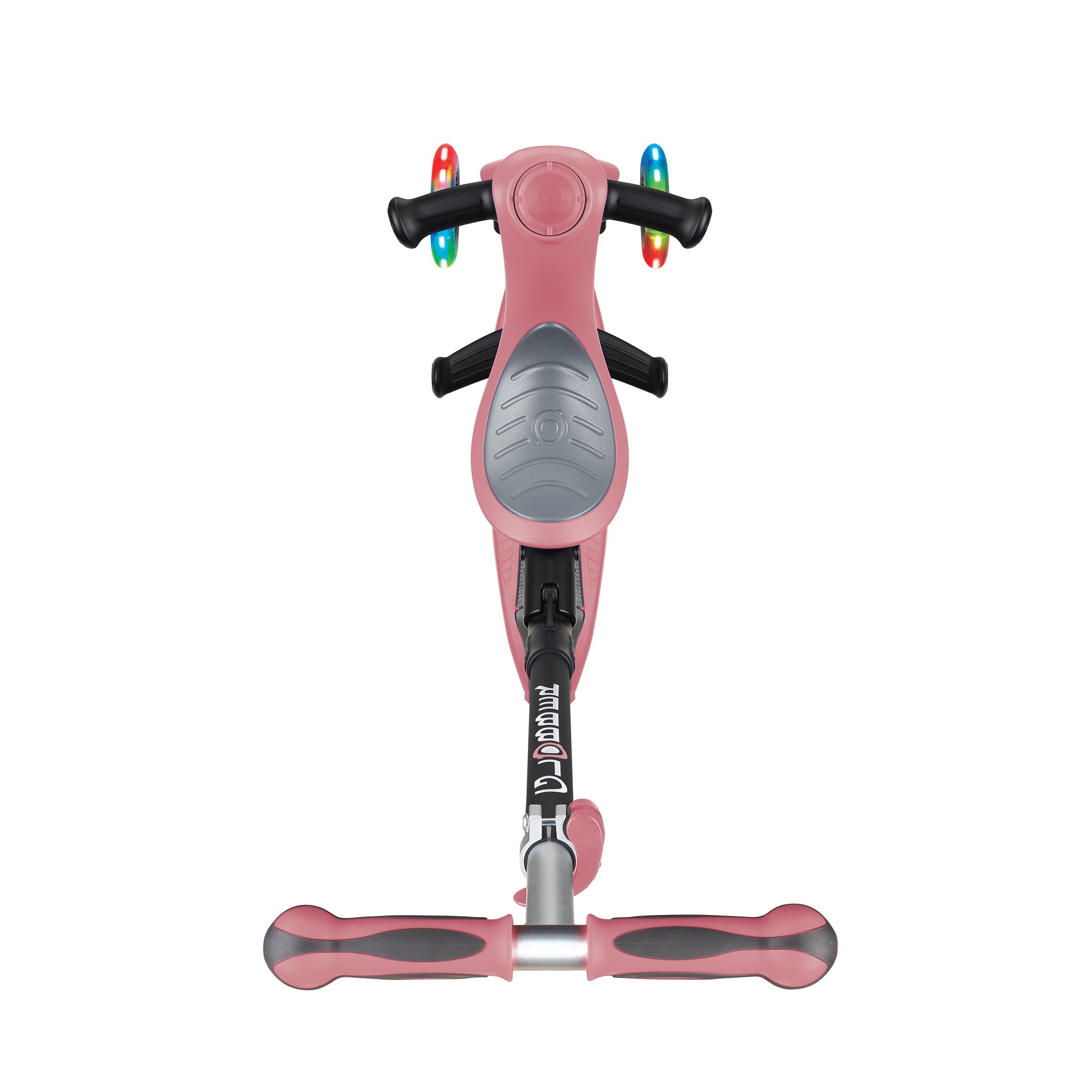 GO-UP-DELUXE-LIGHTS-ride-on-walking-bike-scooter-with-light-up-wheels-and-extra-wide-3-height-adjustable-seat-pastel-deep-pink 2