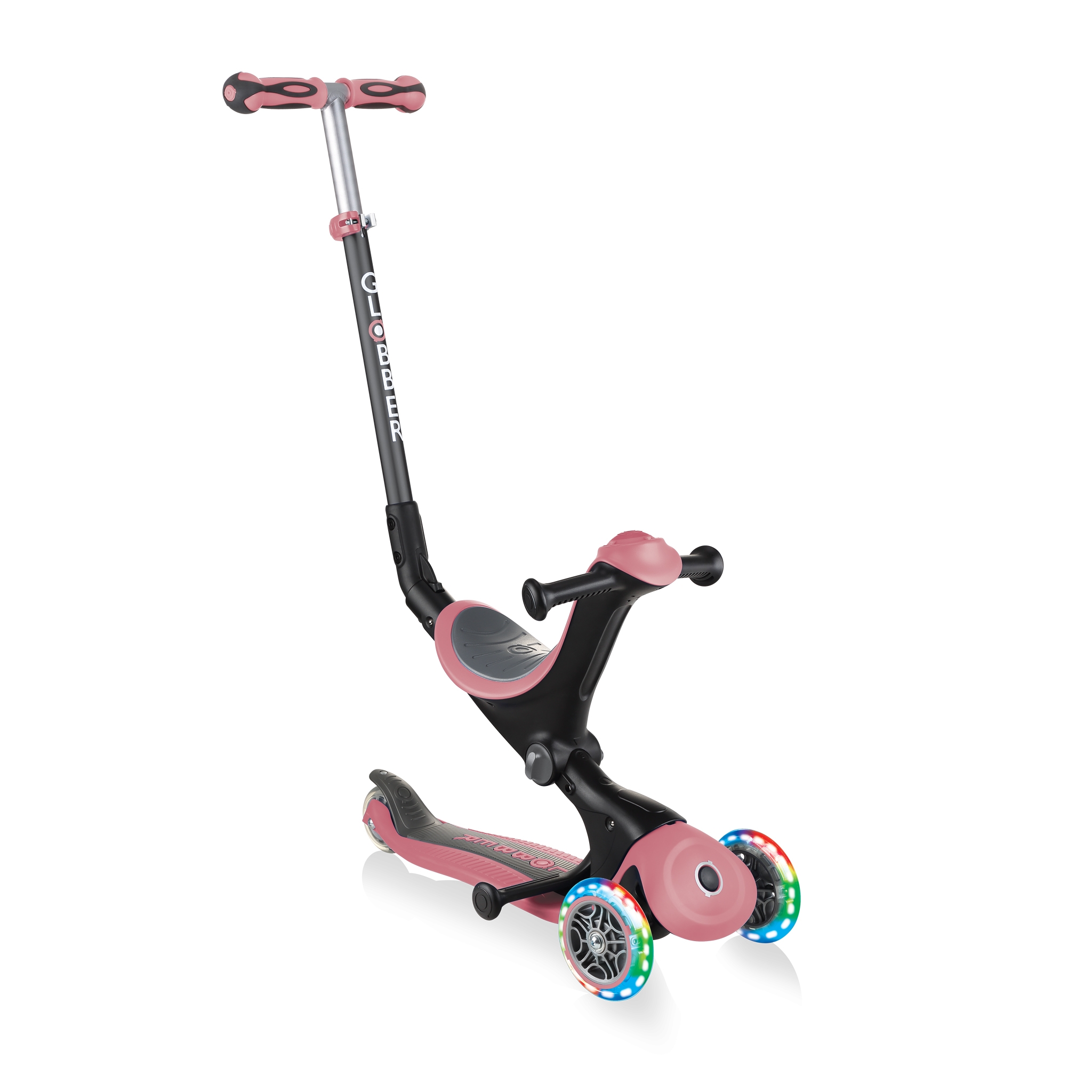 GO-UP-DELUXE-LIGHTS-ride-on-walking-bike-scooter-with-light-up-wheels-pastel-deep-pink 0