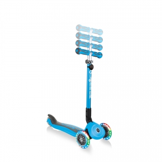 GO-UP-DELUXE-LIGHTS-ride-on-walking-bike-scooter-with-4-height-adjustable-T-bar-and-light-up-wheels-sky-blue thumbnail 4