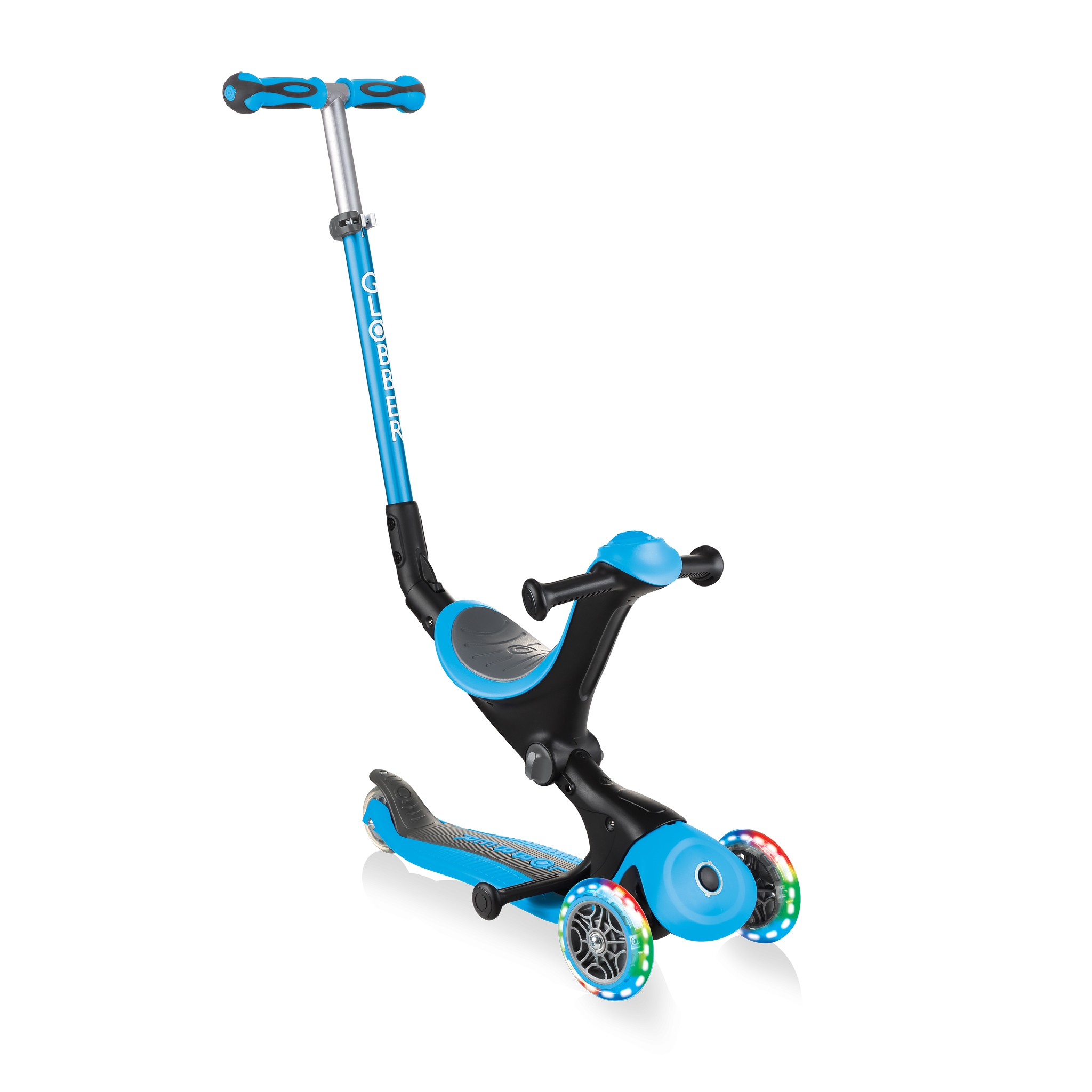GO-UP-DELUXE-LIGHTS-ride-on-walking-bike-scooter-with-light-up-wheels-sky-blue 0