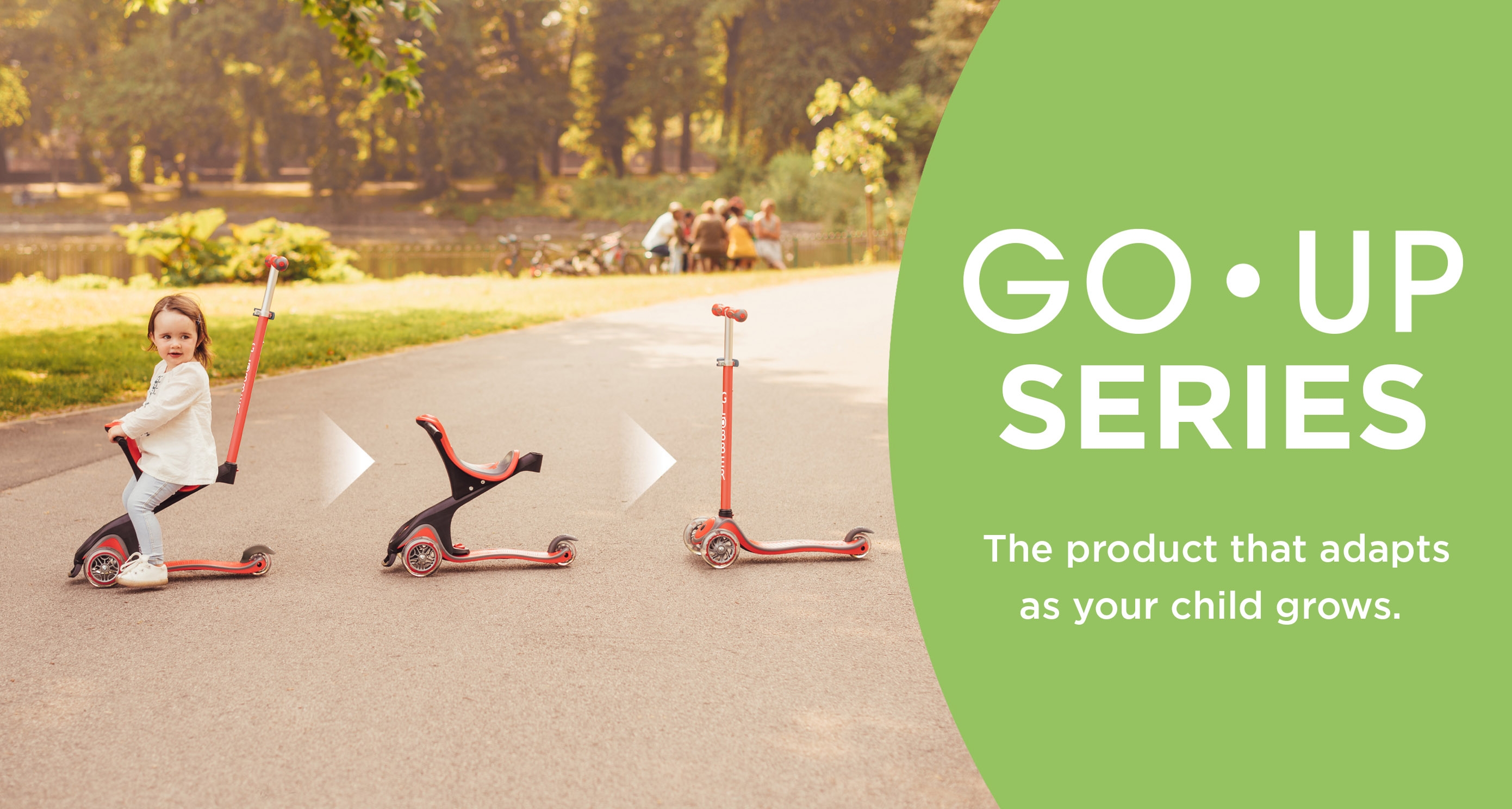 Globber GO UP scooters with seat toddlers and kids adapts as your child grows