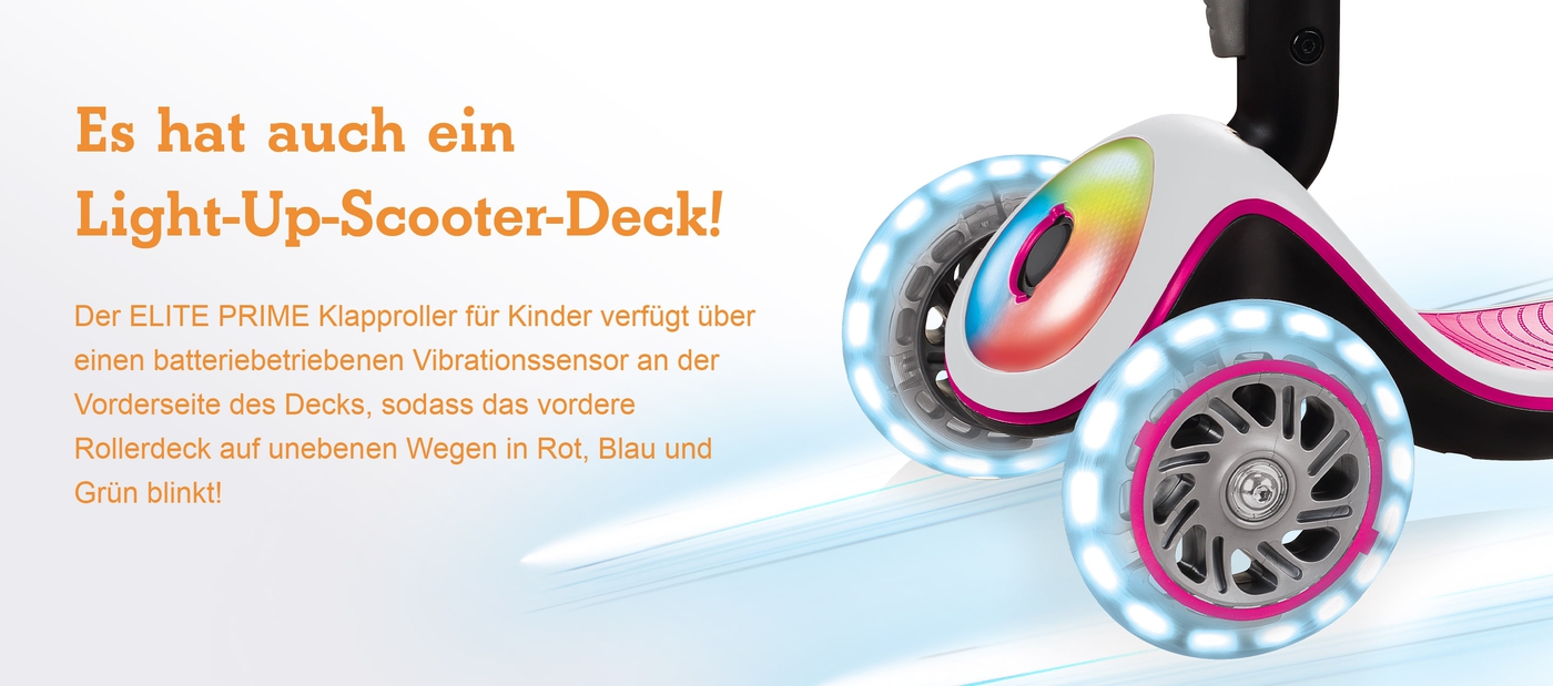 Es hat auch ein Light-Up-Scooter-Deck!