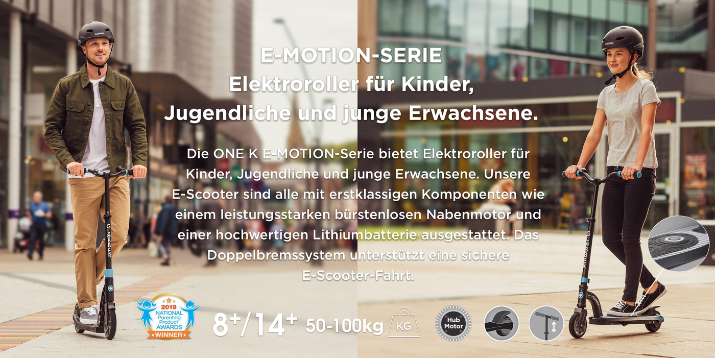 Elektroroller für Kinder, Jugendliche und junge Erwachsene.