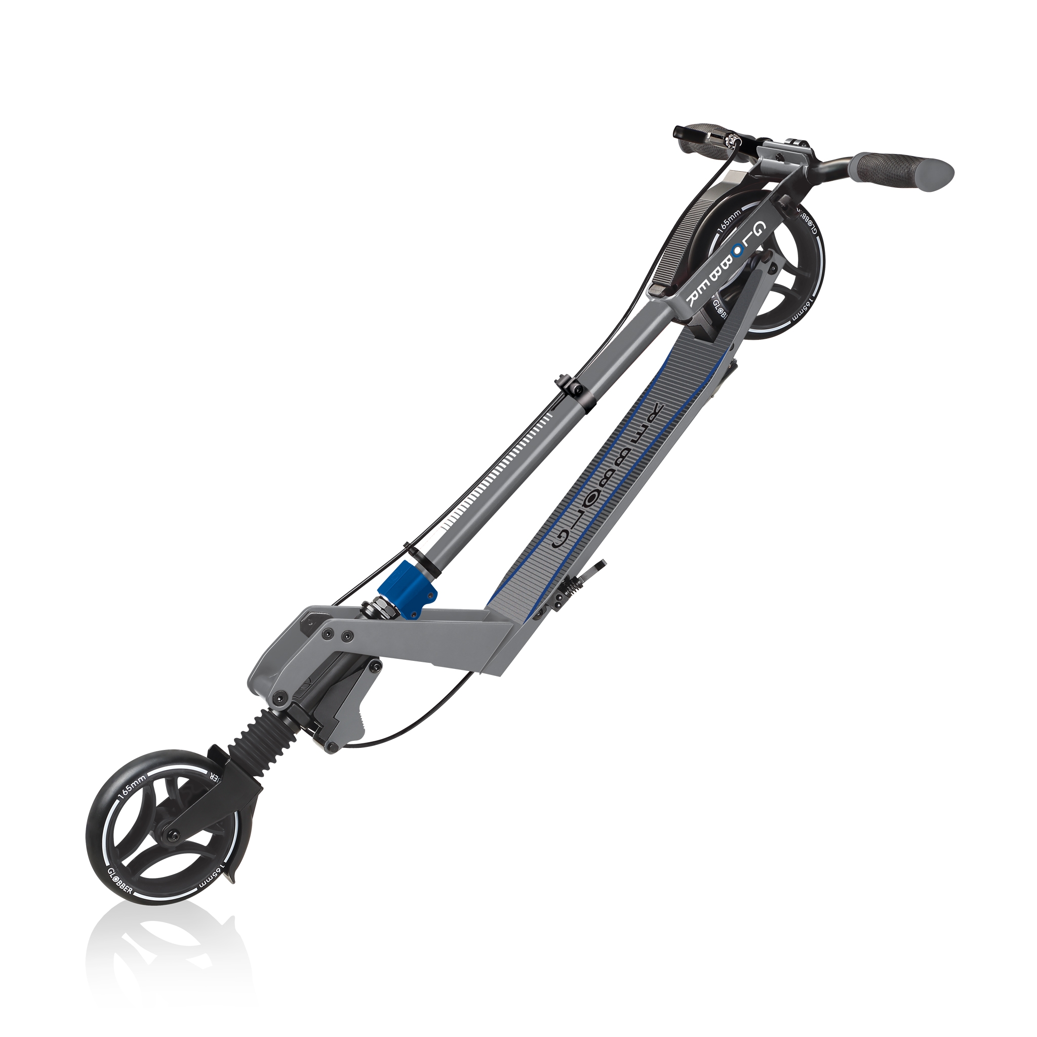 ONE-K-165-BR-2-wheel-foldable-scooter-with-patented-kick-and-fold-mechanism_black-blue 2