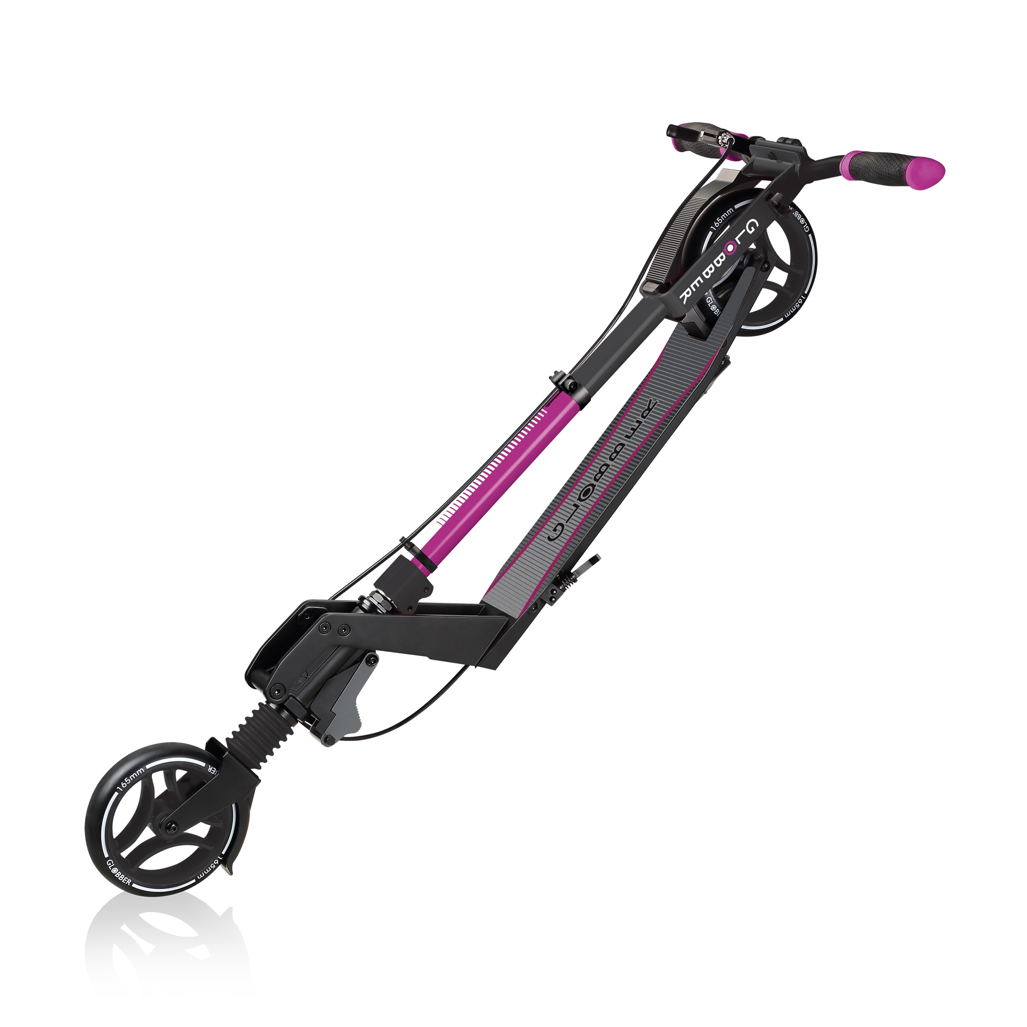ONE-K-165-BR-2-wheel-foldable-scooter-with-patented-kick-and-fold-mechanism_ruby 2