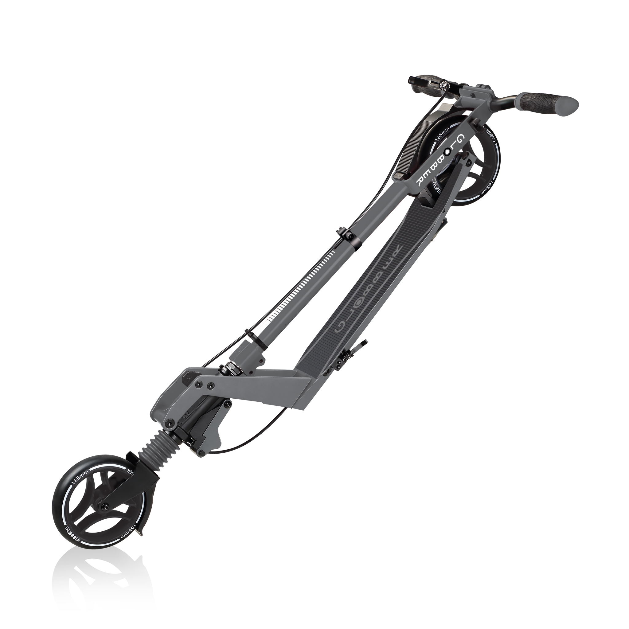 ONE-K-165-BR-2-wheel-foldable-scooter-with-patented-kick-and-fold-mechanism_titanium 2
