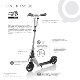 ONE-K-165-BR-award-winning-2-wheel-foldable-scooter-for-teens-and-adults-aged-14-and-above thumbnail 1