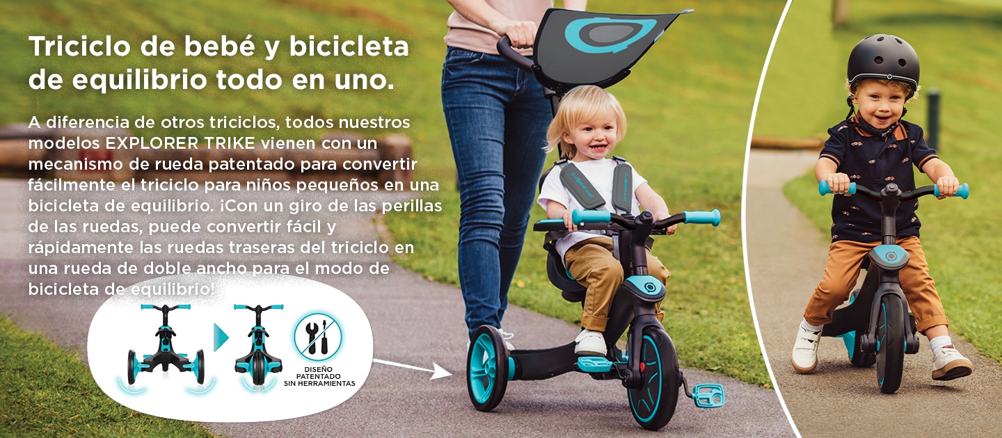 Triciclo de bebé y bicicleta de equilibrio todo en uno 