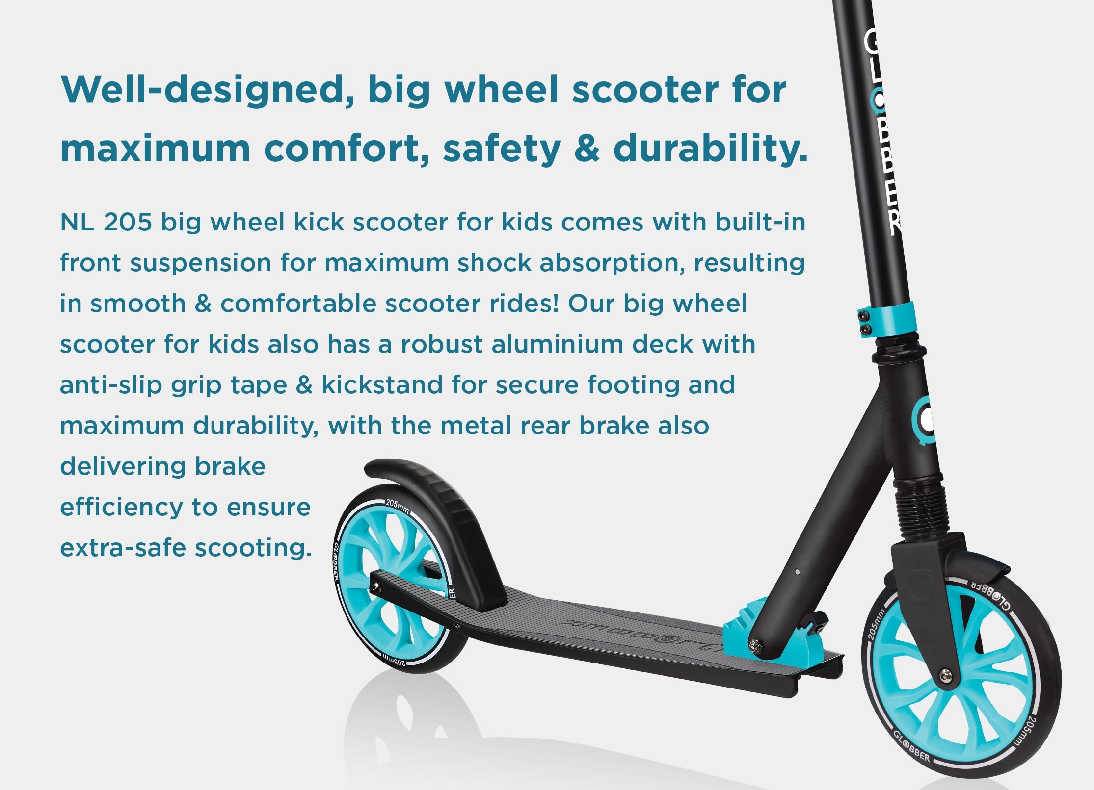 Big wheel scooter for 8 year olds+ designed for maximum comfort, durability and safety