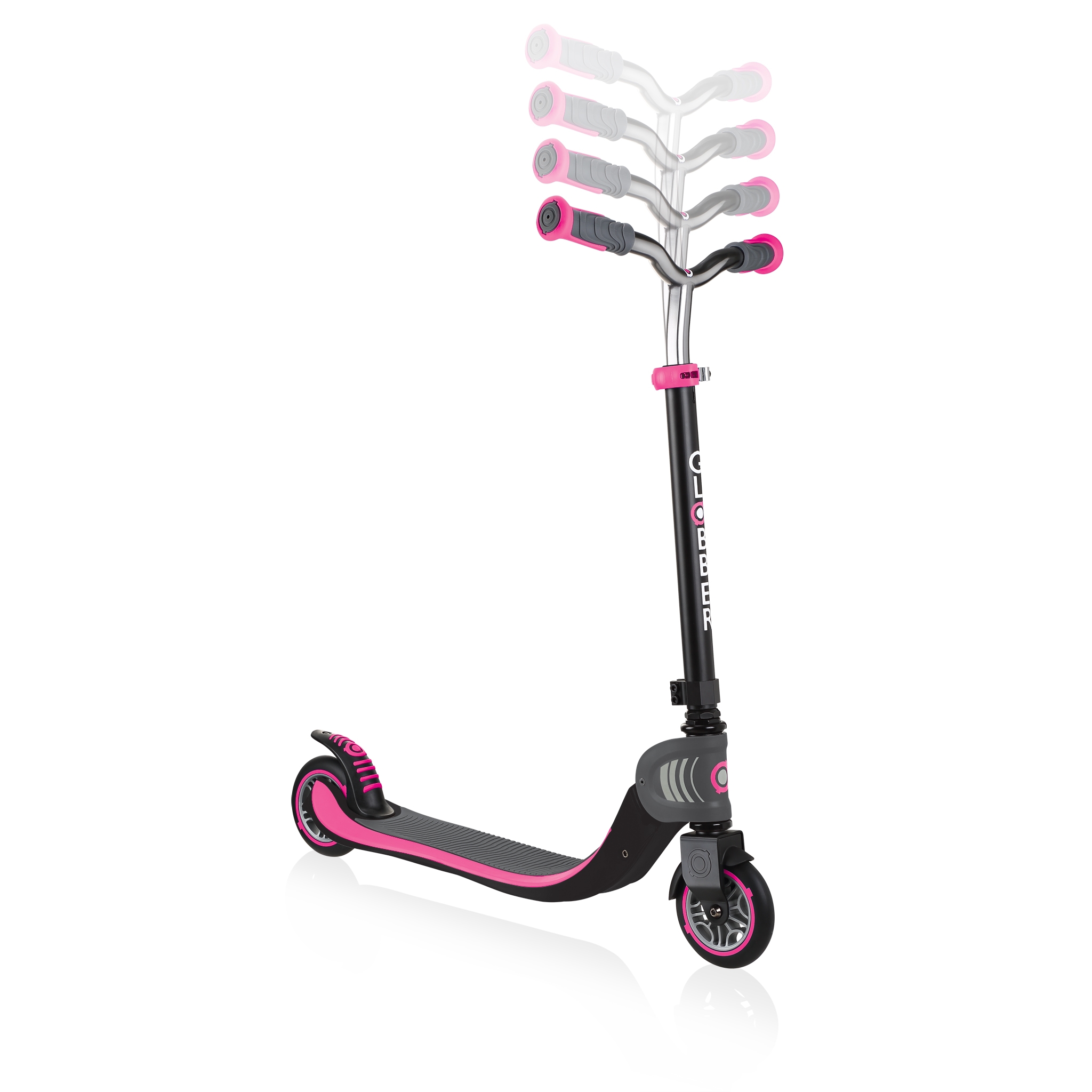 FLOW-FOLDABLE-125-2-wheel-scooter-for-kids-with-adjustable-t-bar-deep-pink 2