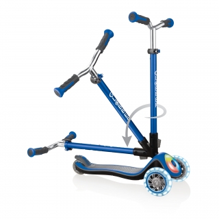 Globber-ELITE-PRIME-best-3-wheel-scooter-for-kids-with-patented-folding-system-navy-blue thumbnail 3