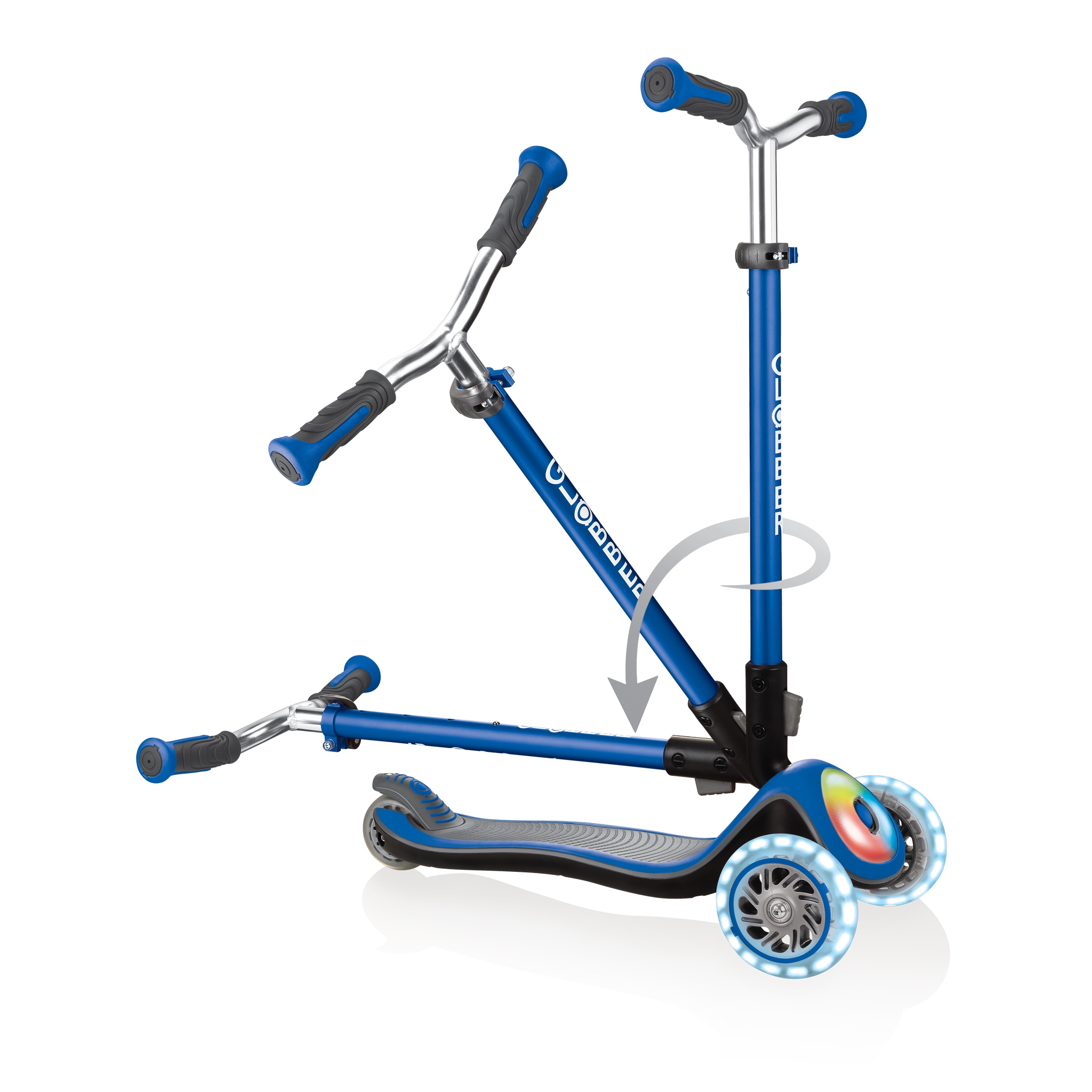 Globber-ELITE-PRIME-best-3-wheel-scooter-for-kids-with-patented-folding-system-navy-blue 3
