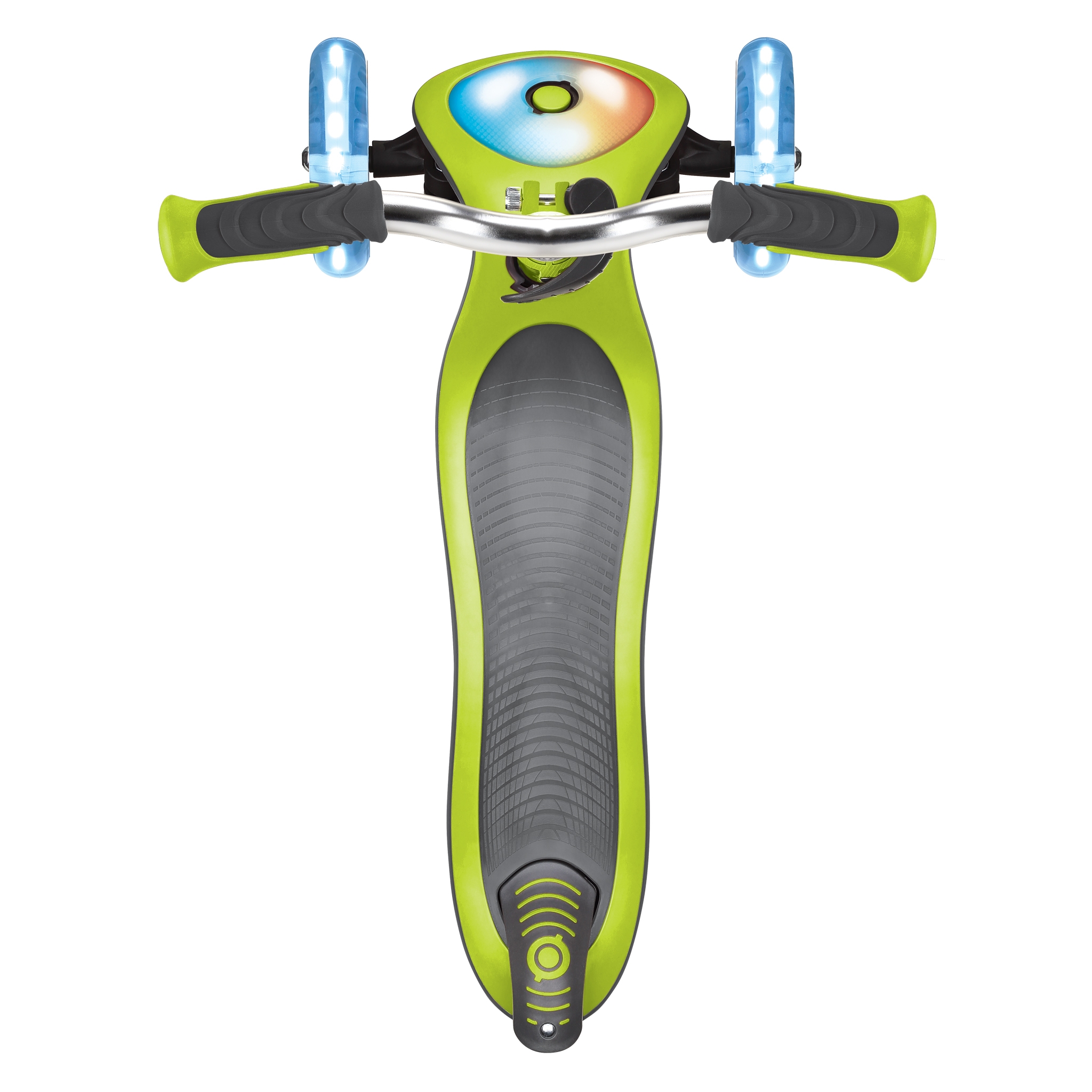 Globber-ELITE-PRIME-best-3-wheel-foldable-scooter-for-kids-with-light-up-scooter-deck-lime-green 2