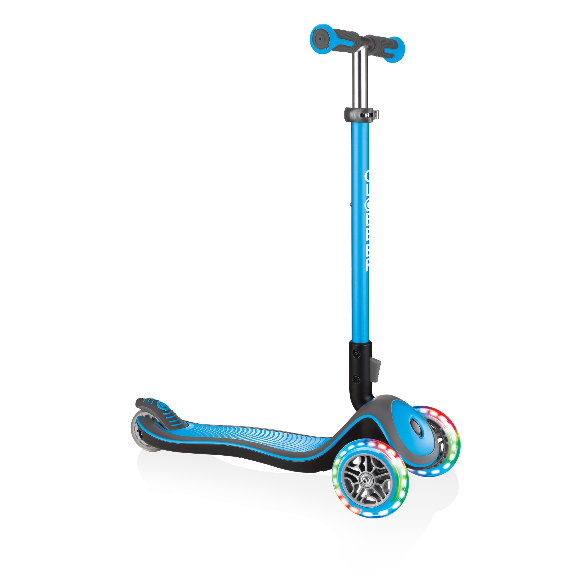 Globber-ELITE-DELUXE-LIGHTS-Best-3-wheel-light-up-scooter-for-kids-aged-3+-sky-blue 0
