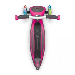 Globber-MASTER-LIGHTS-3-wheel-foldable-light-up-scooter-for-kids-with-extra-wide-anti-slip-deck-for-comfortable-rides_deep-pink thumbnail 0