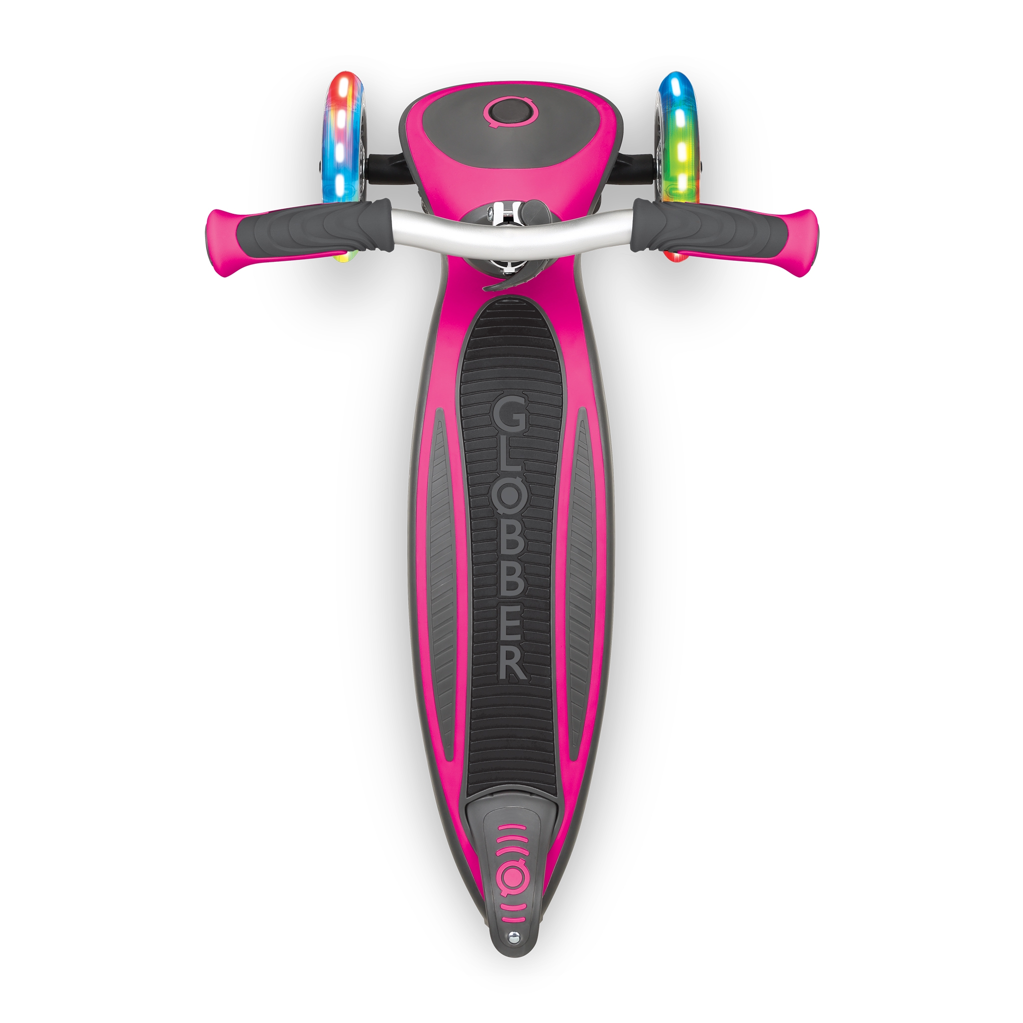 Globber-MASTER-LIGHTS-3-wheel-foldable-light-up-scooter-for-kids-with-extra-wide-anti-slip-deck-for-comfortable-rides_deep-pink 0