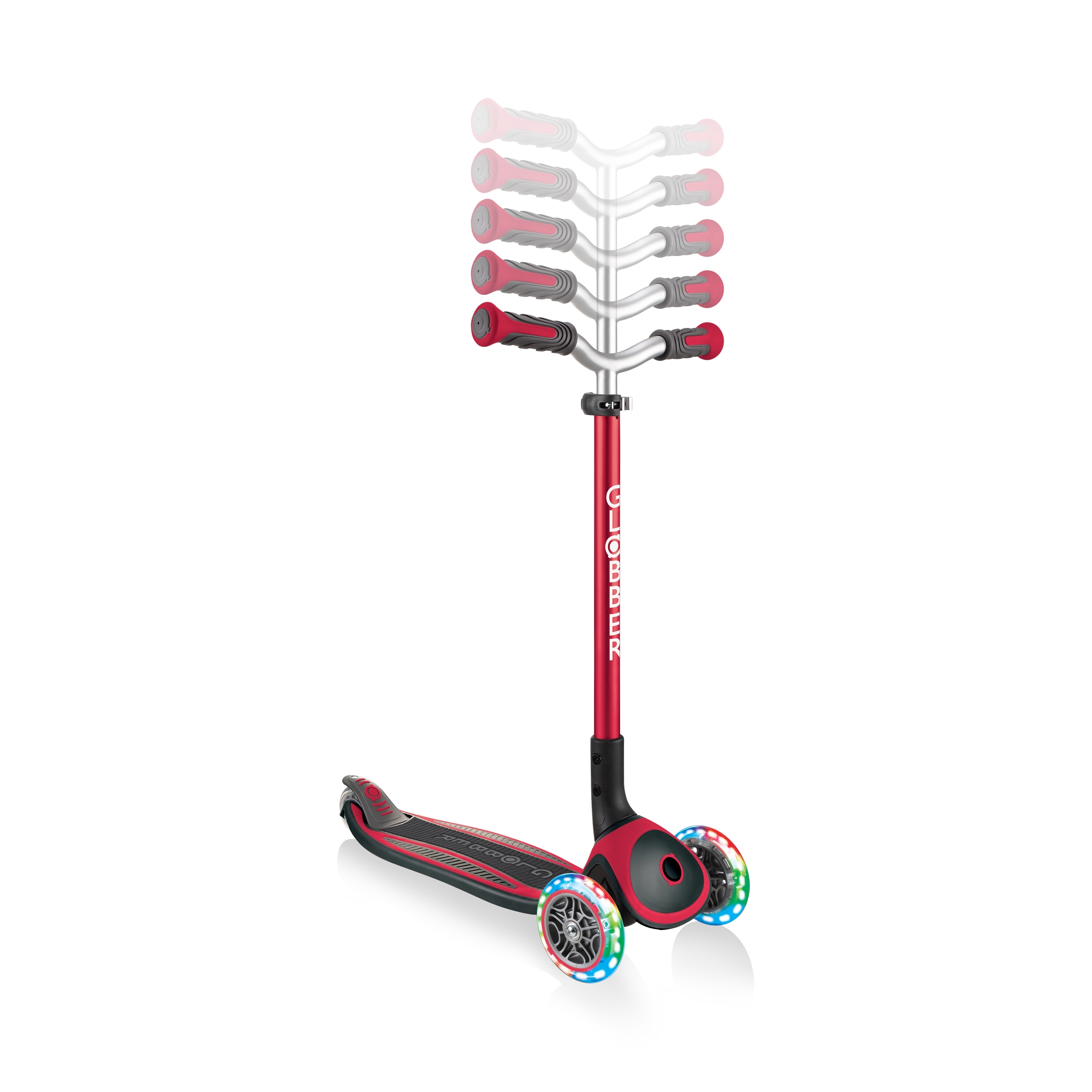 Globber-MASTER-LIGHTS-premium-3-wheel-foldable-light-up-scooters-for-kids-with-5-height-adjustable-T-bar_red 2