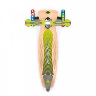 PRIMO-FOLDABLE-WOOD-LIGHTS-3-wheel-with-7-ply-wooden-scooter-deck-and-laser-engraved-sides-on-the-deck_lime-green thumbnail 3