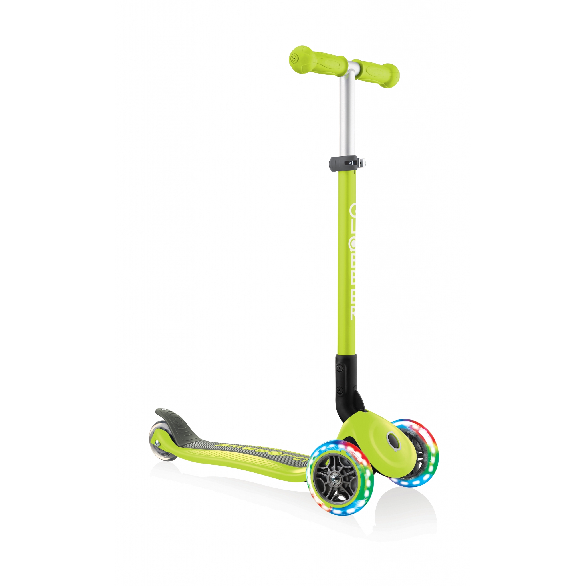 PRIMO-FOLDABLE-LIGHTS-3-wheel-foldable-scooter-light-up-scooter-for-kids-lime-green 4