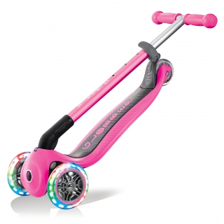 PRIMO-FOLDABLE-LIGHTS-3-wheel-foldable-scooter-for-kids-trolley-mode-neon-pink thumbnail 2