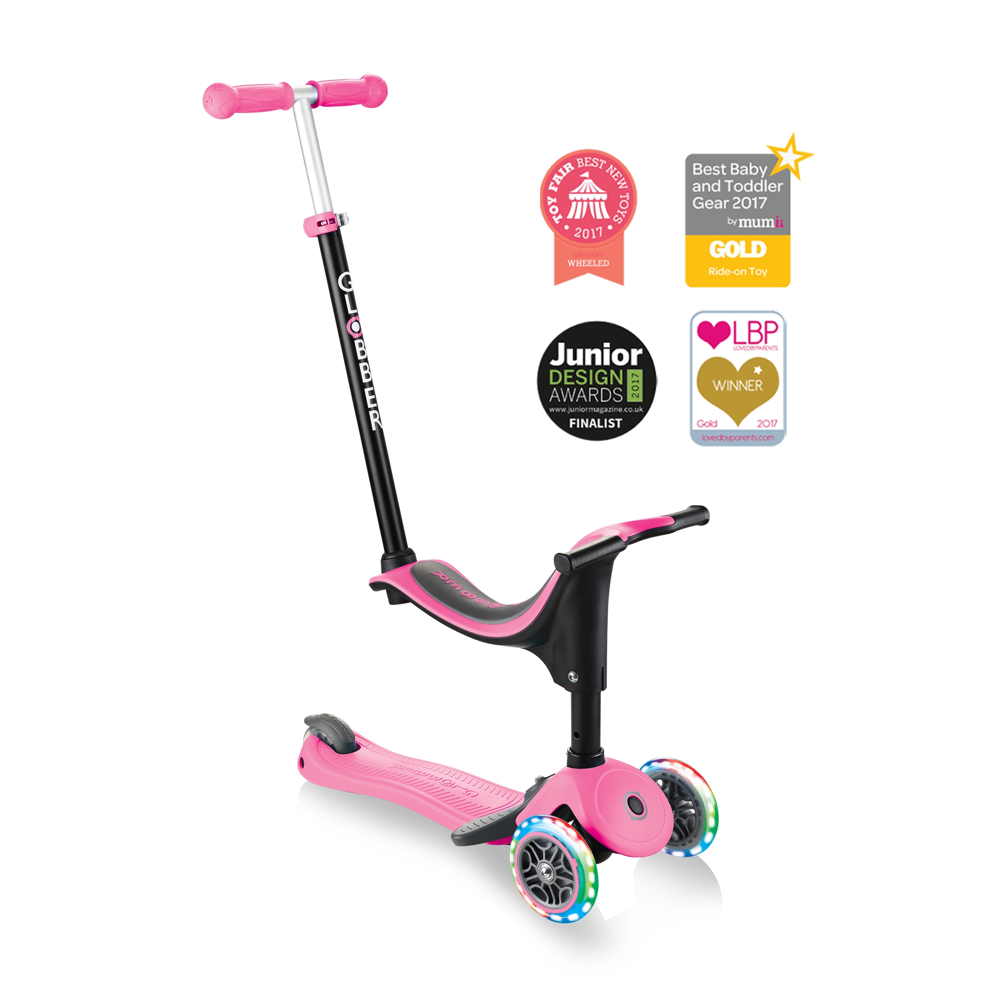 Toddlers Multi Function Scooter PINK   Brake Globber Go Up Sporty 