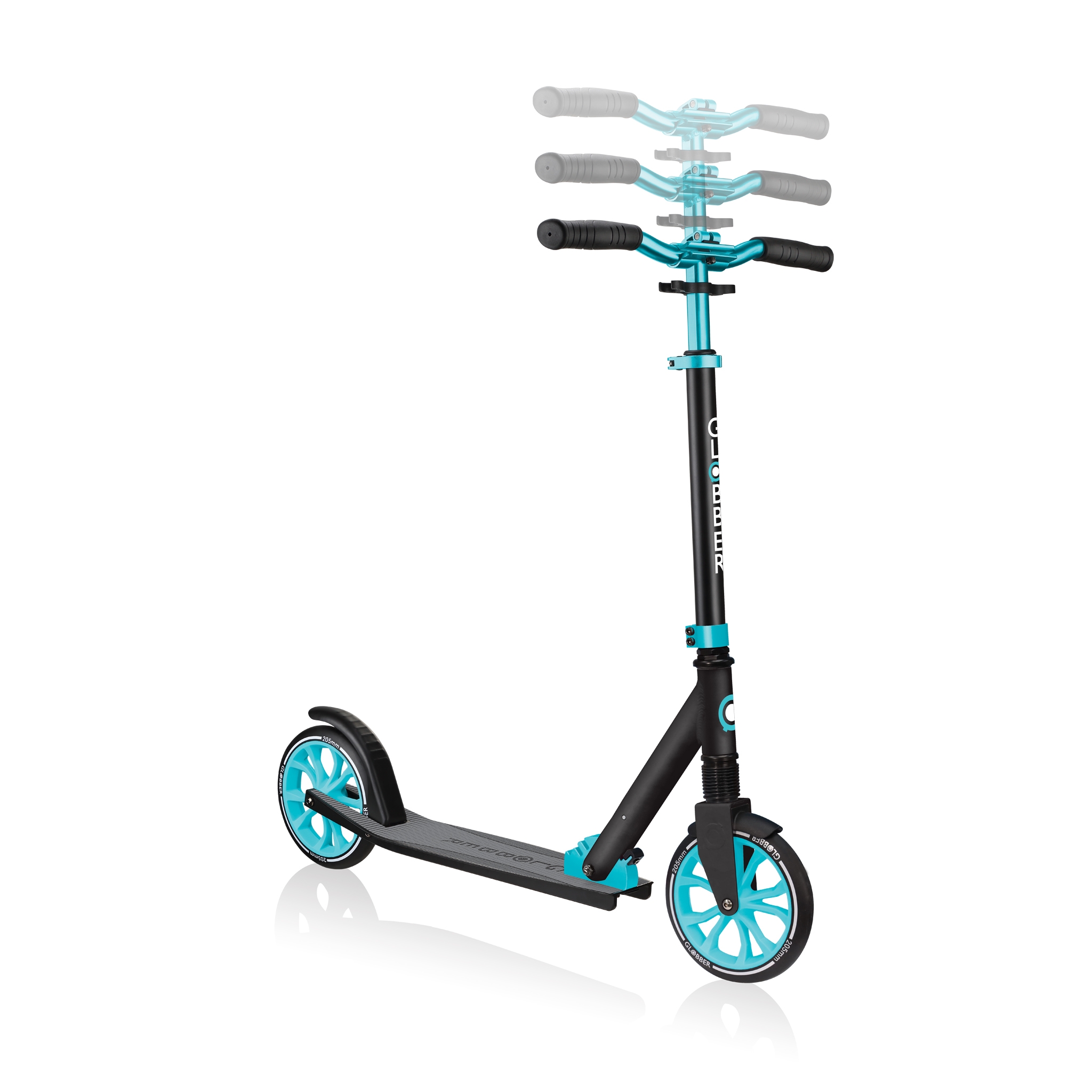 Globber-NL-205-205mm-big-wheel-scooter-for-kids-3-height-adjustable-scooter-t-bar 2