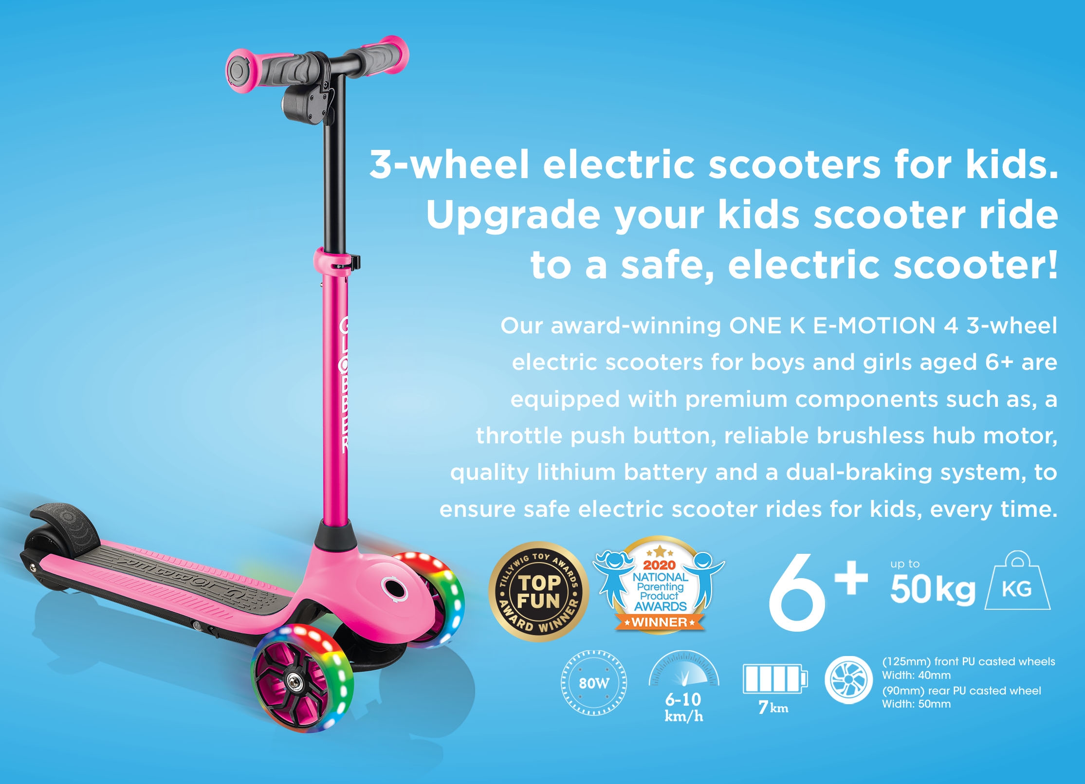 Globber-ONE-K-E-MOTION-4-3-wheel-electric-scooter-for-boys-and-girls-with-throttle-push-button