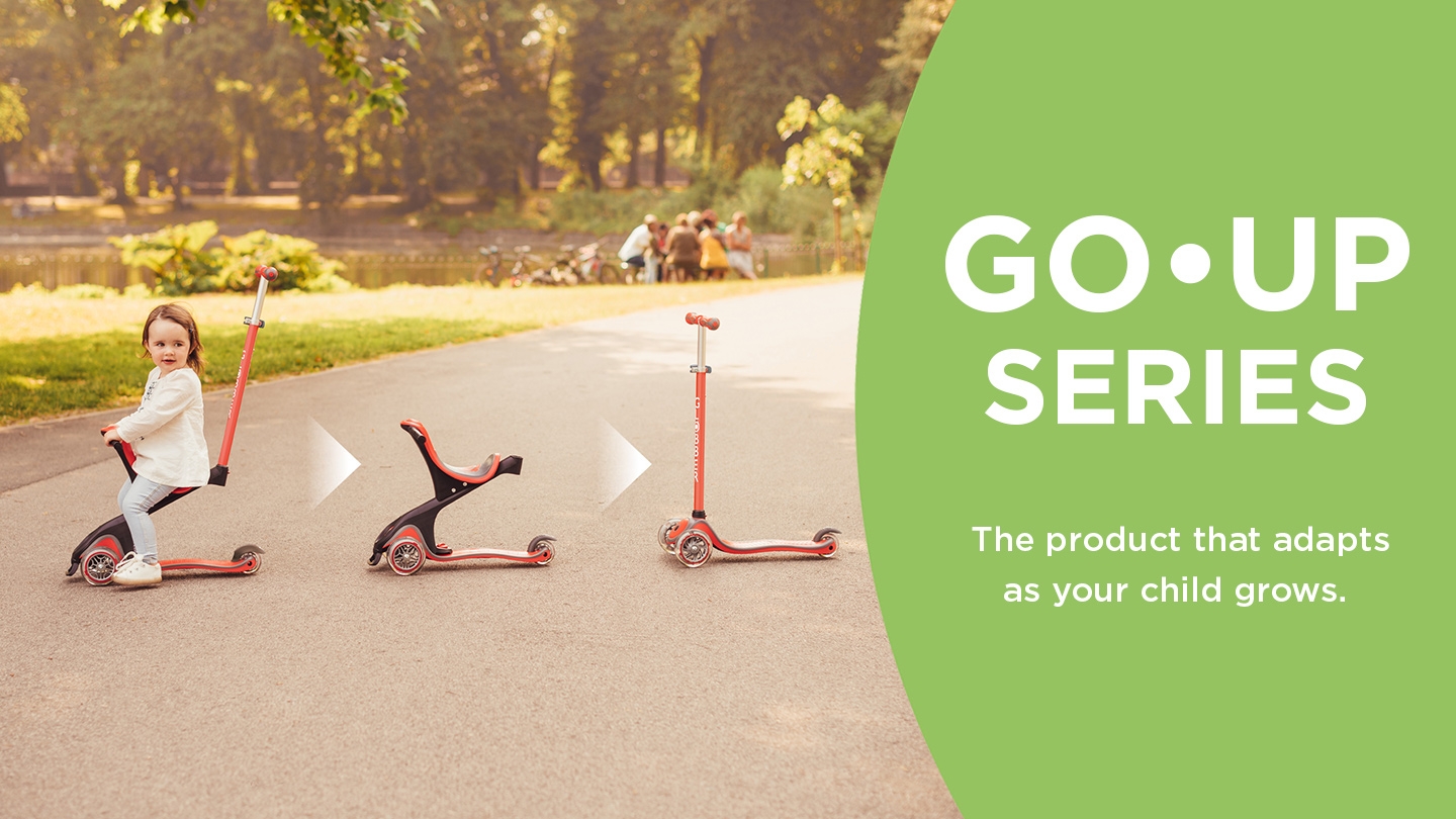 Globber GO UP scooters with seat toddlers and kids adapts as your child grows