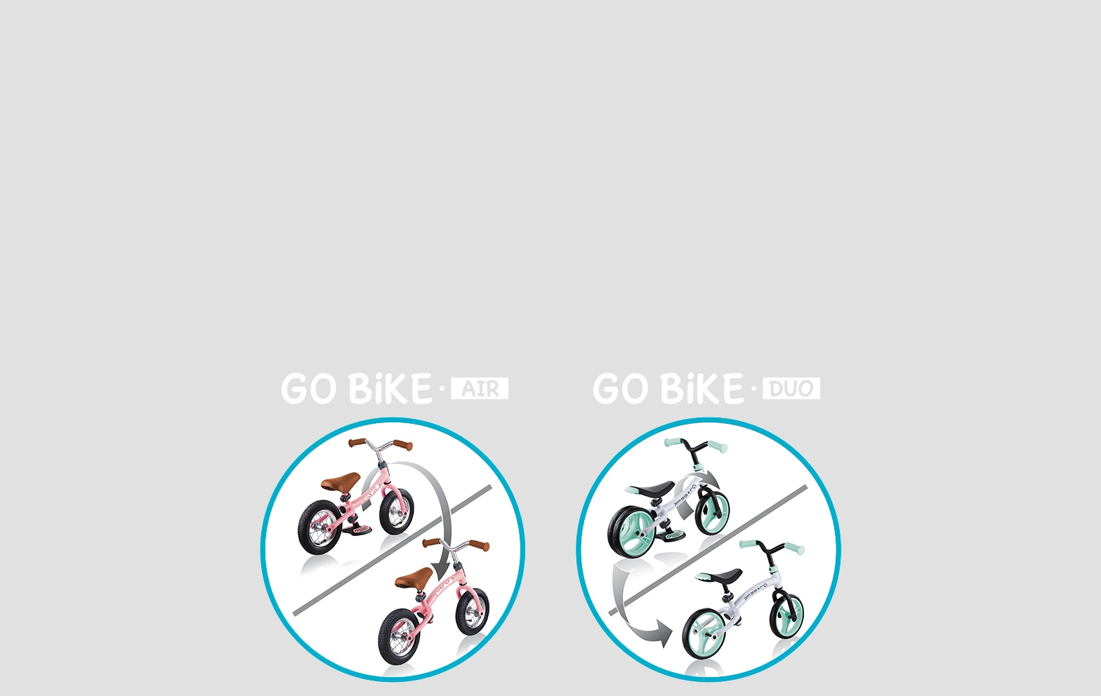 Innovativo design di biciclette senza pedali per bambini.