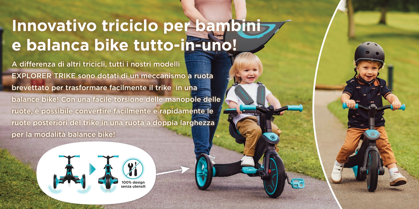 Innovativo triciclo per bambini e balanca bike tutto-in-uno!