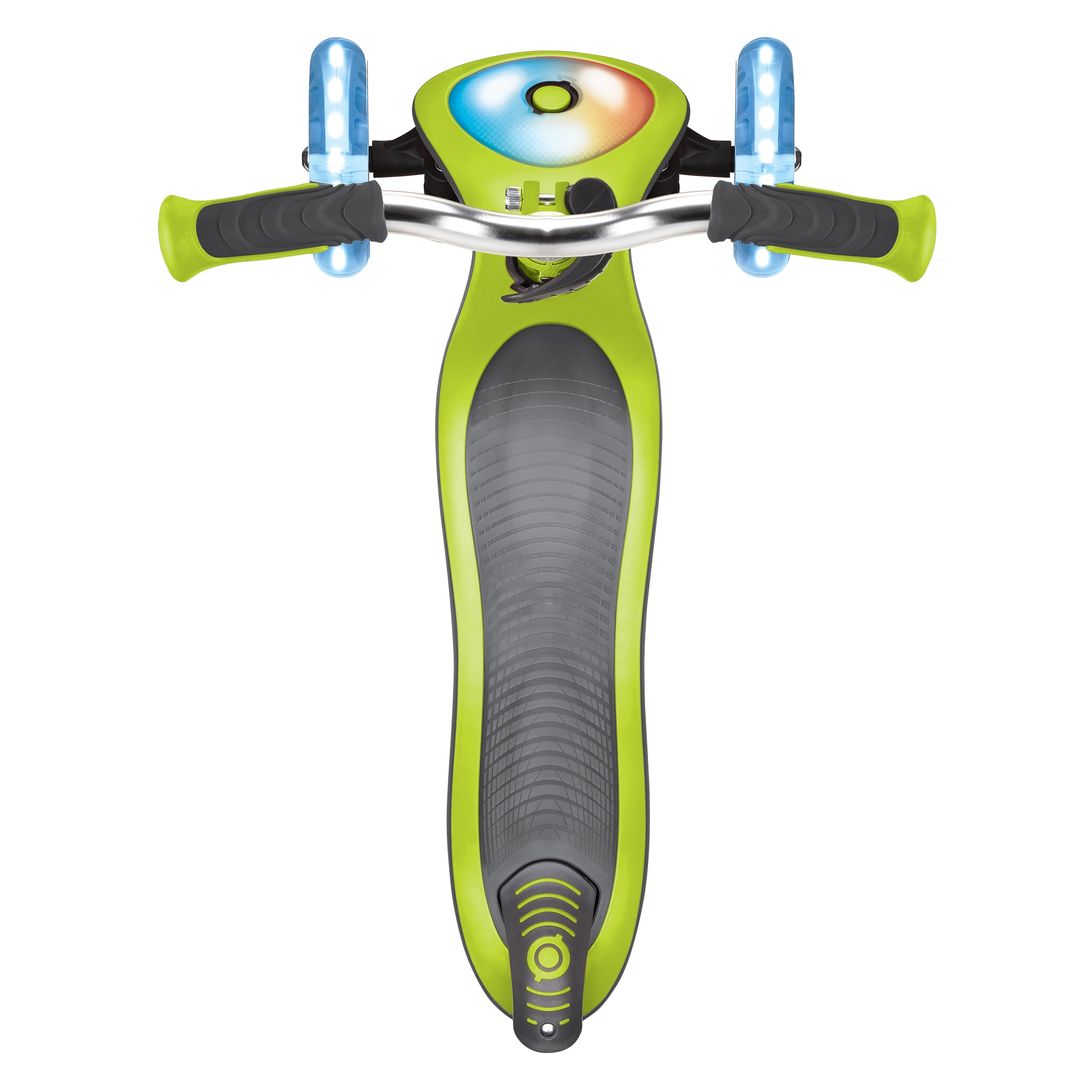 Globber-ELITE-PRIME-best-3-wheel-foldable-scooter-for-kids-with-light-up-scooter-deck-lime-green 2