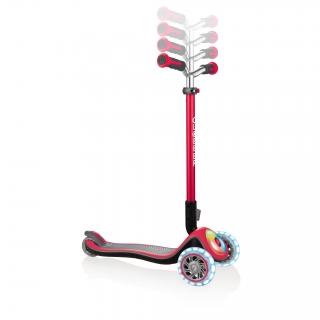 Globber-ELITE-PRIME-best-3-wheel-foldable-scooter-for-kids-with-adjustable-t-bar-new-red thumbnail 1
