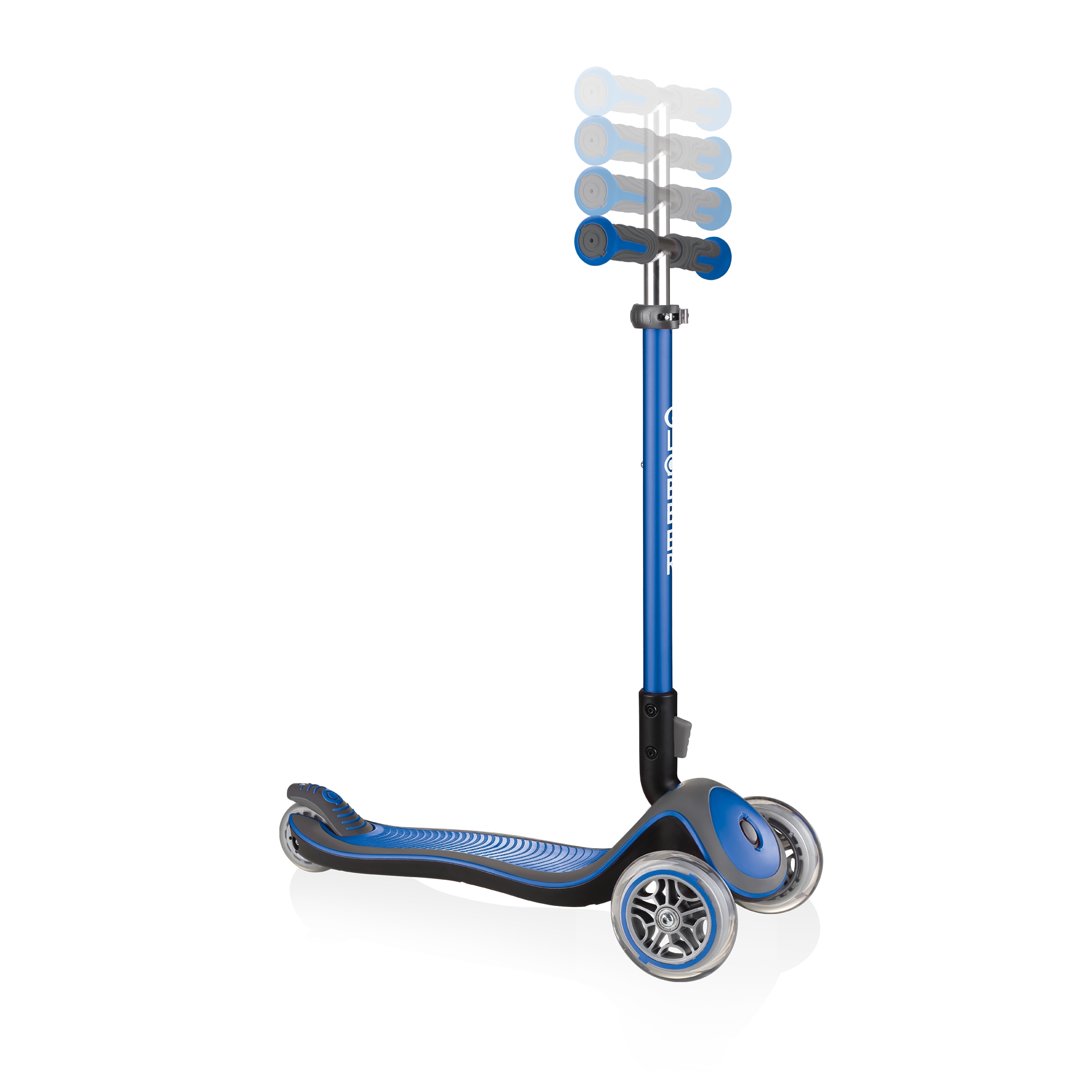 Globber-ELITE-DELUXE-3-wheel-adjustable-scooter-for-kids-with-anodized-T-bar-navy-blue 1