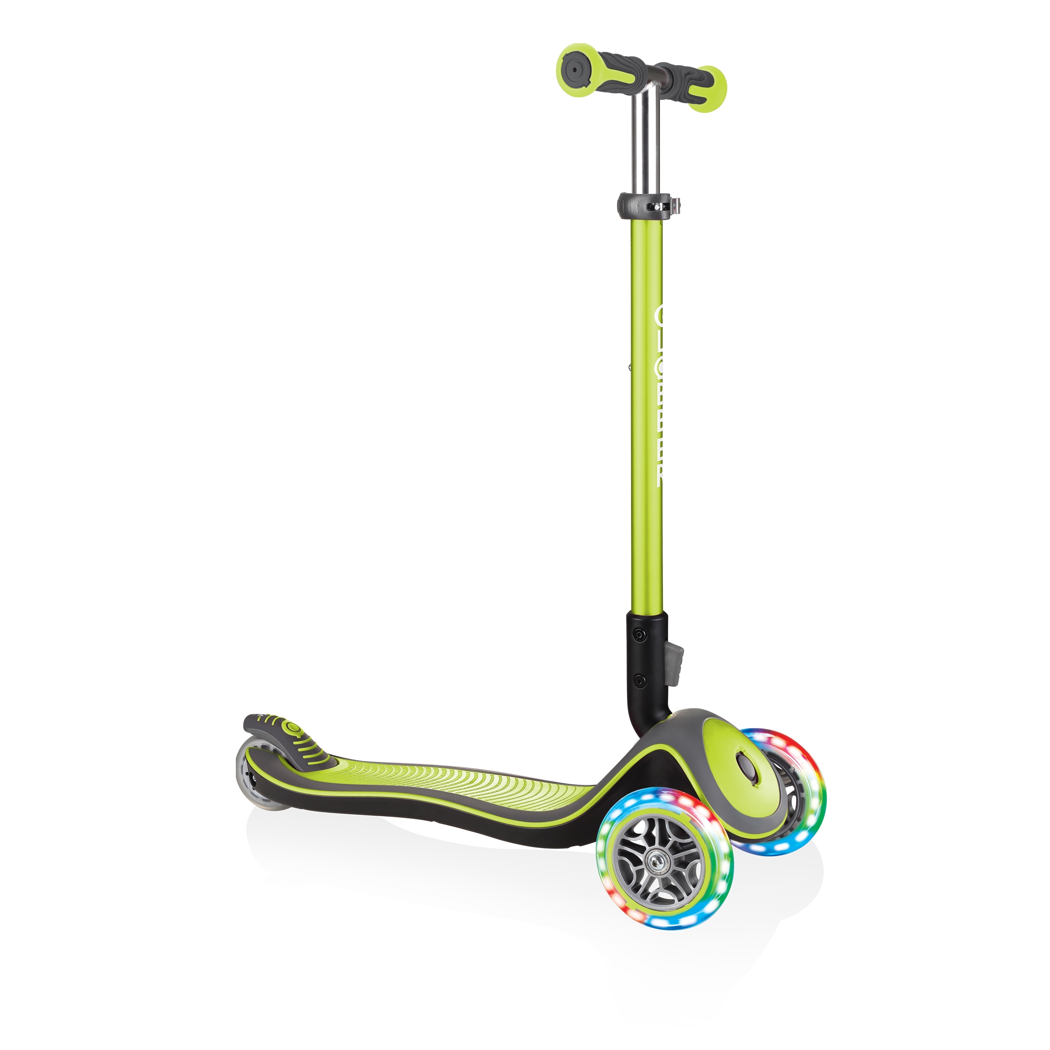 Globber-ELITE-DELUXE-LIGHTS-Best-3-wheel-light-up-scooter-for-kids-aged-3+-lime-green 0