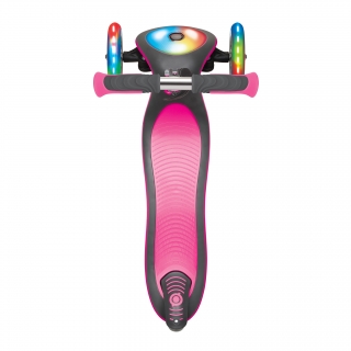 Globber-ELITE-DELUXE-FLASH-LIGHTS-3-wheel-foldable-scooter-with-extra-wide-scooter-deck-deep-pink thumbnail 3