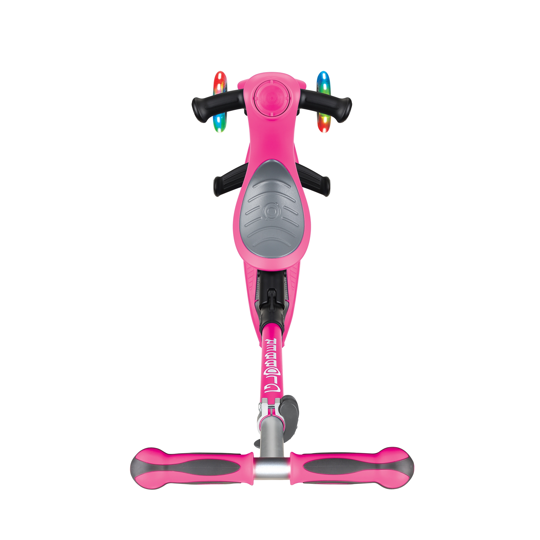 GO-UP-DELUXE-LIGHTS-ride-on-walking-bike-scooter-with-light-up-wheels-and-extra-wide-3-height-adjustable-seat-deep-pink 2