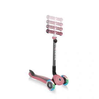 GO-UP-DELUXE-LIGHTS-ride-on-walking-bike-scooter-with-4-height-adjustable-T-bar-and-light-up-wheels-pastel-deep-pink thumbnail 4
