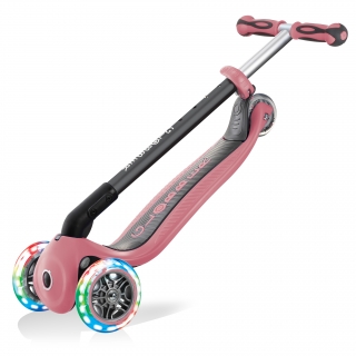 GO-UP-DELUXE-LIGHTS-ride-on-walking-bike-scooter-with-light-up-wheels-trolley-mode-compatible-pastel-deep-pink thumbnail 5