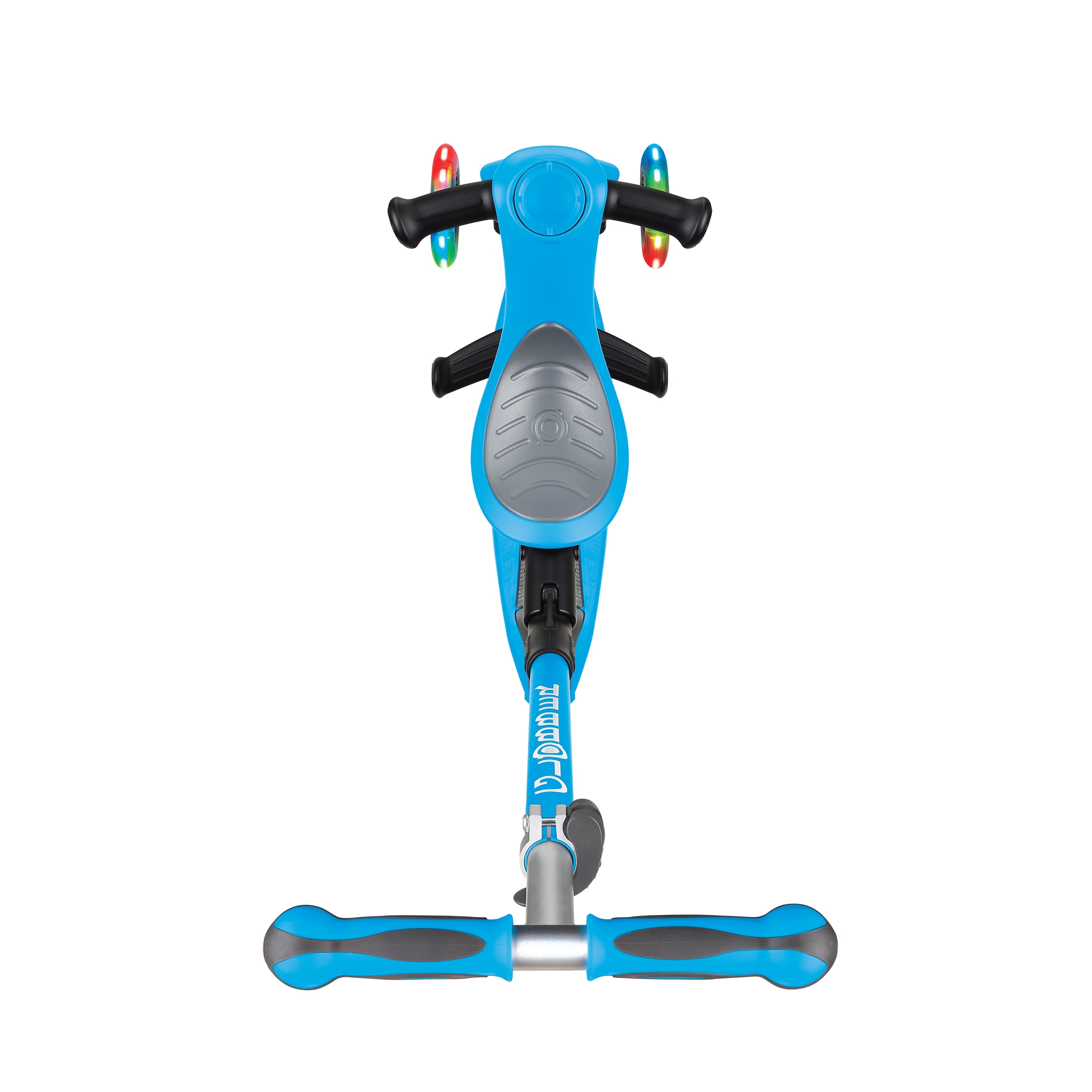 GO-UP-DELUXE-LIGHTS-ride-on-walking-bike-scooter-with-light-up-wheels-and-extra-wide-3-height-adjustable-seat-sky-blue 2